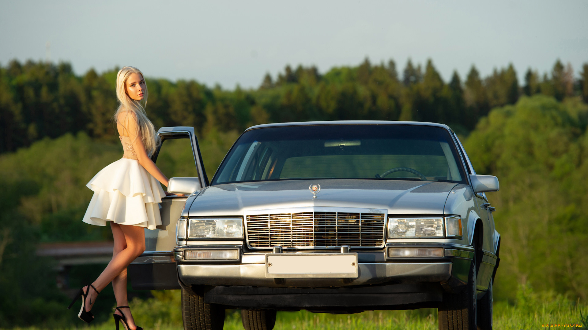 автомобили, -авто, с, девушками, cadillac, de, ville