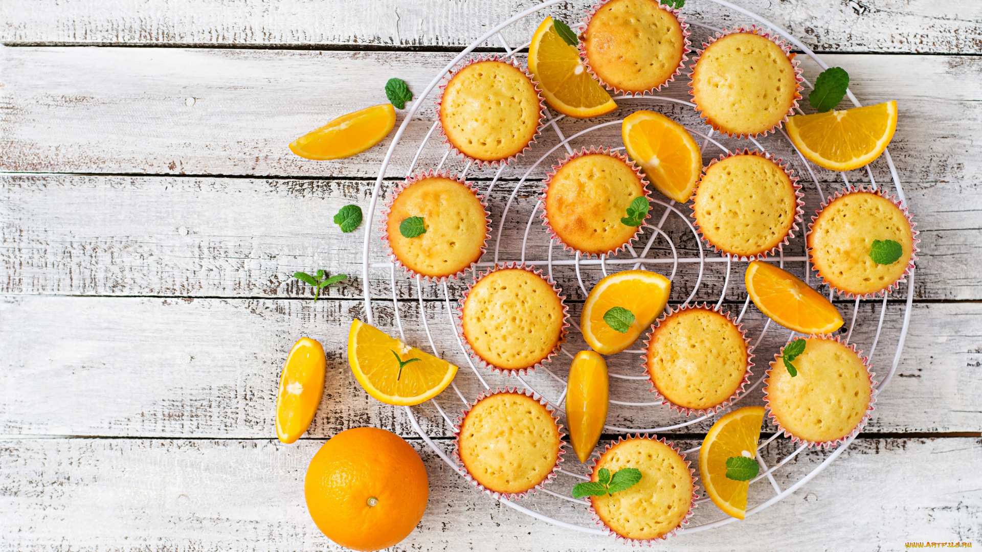 еда, пирожные, , кексы, , печенье, апельсин, цитрус, мята, кексы