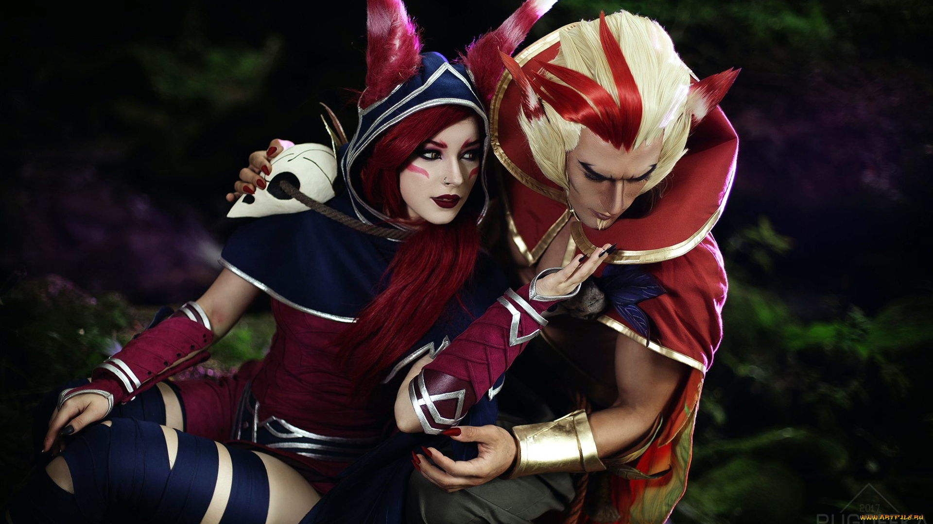разное, маски, , карнавальные, костюмы, rakan, league, of, legends, xayah, косплей, пара