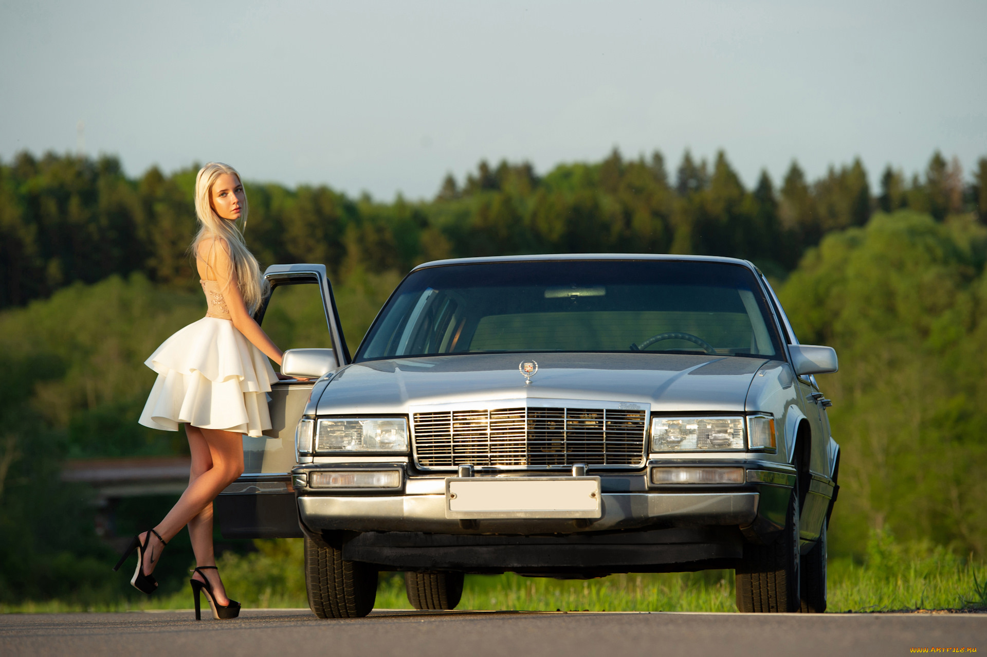 автомобили, -авто, с, девушками, cadillac, de, ville