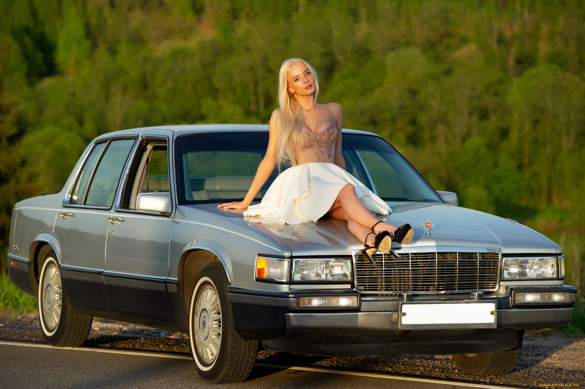 автомобили, -авто, с, девушками, cadillac, de, ville