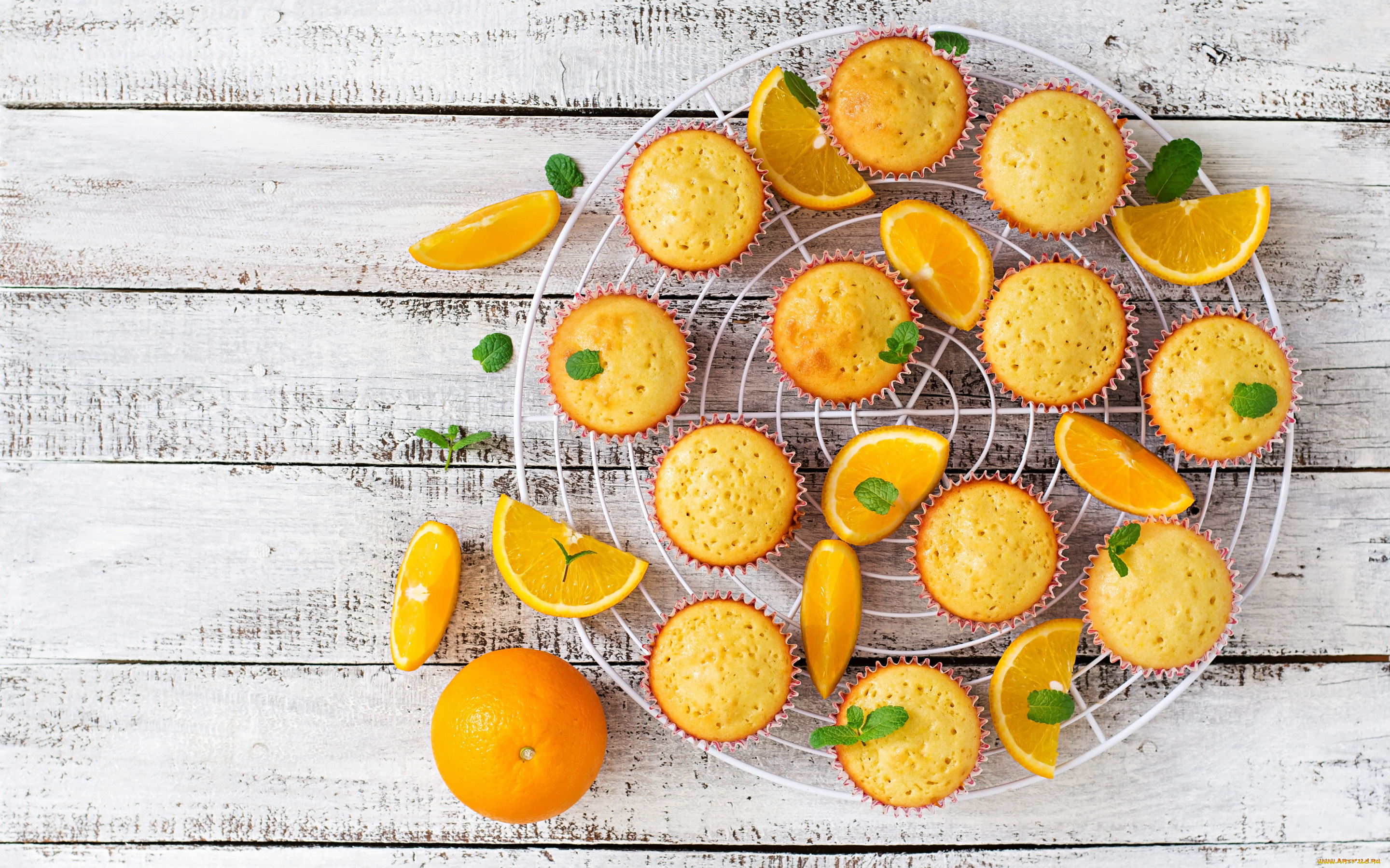 еда, пирожные, , кексы, , печенье, апельсин, цитрус, мята, кексы