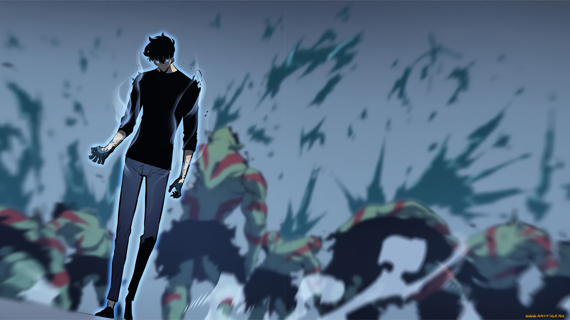 аниме, solo, leveling, поднятие, уровня, в, одиночку