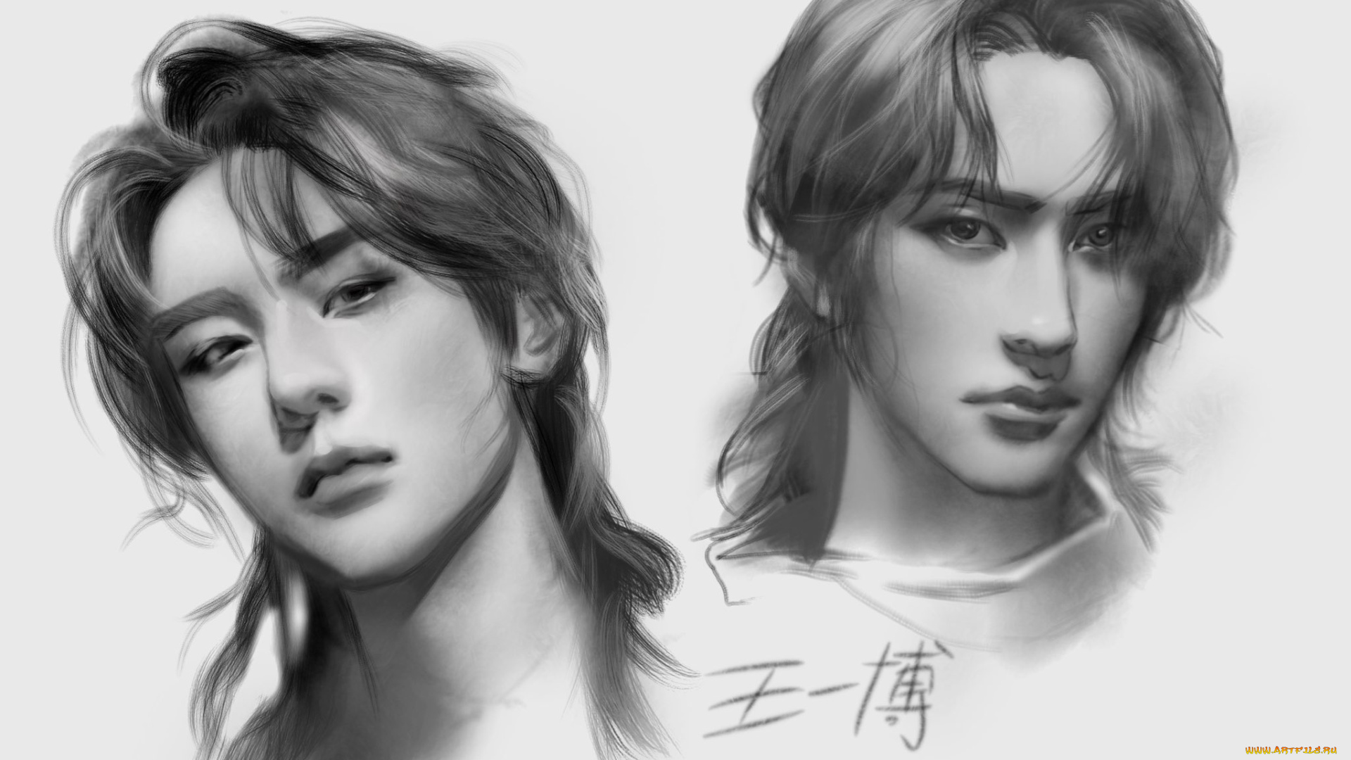 рисованное, люди, ван, ибо, лица