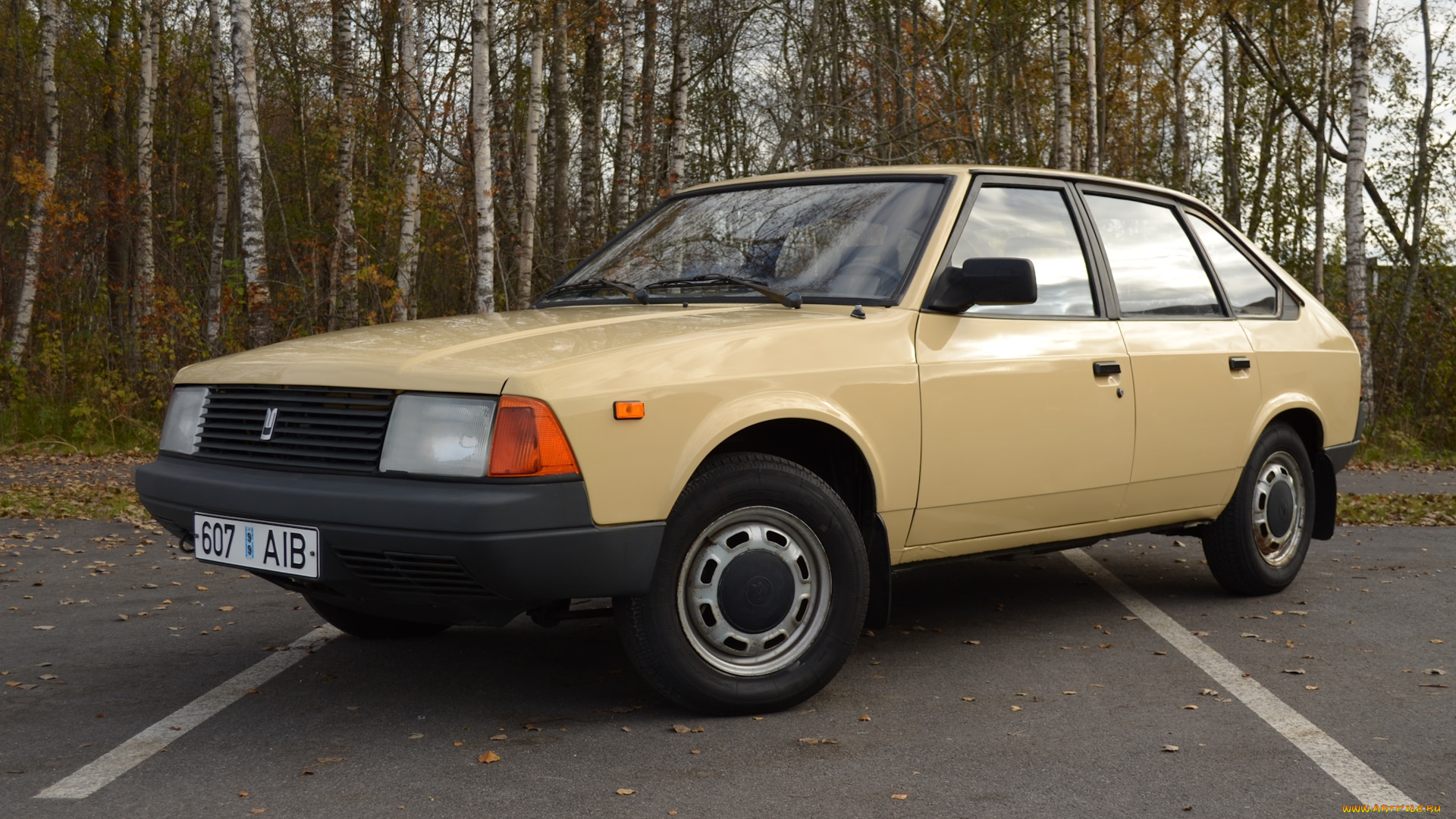 москвич-, 2141, автомобили, москвич, москвич-, 2141, автомобиль, жёлтый, ретро, деревья