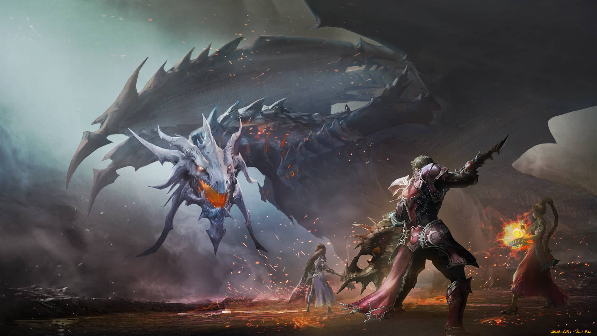 видео, игры, aion, дракон, персонажи, оружие, магия