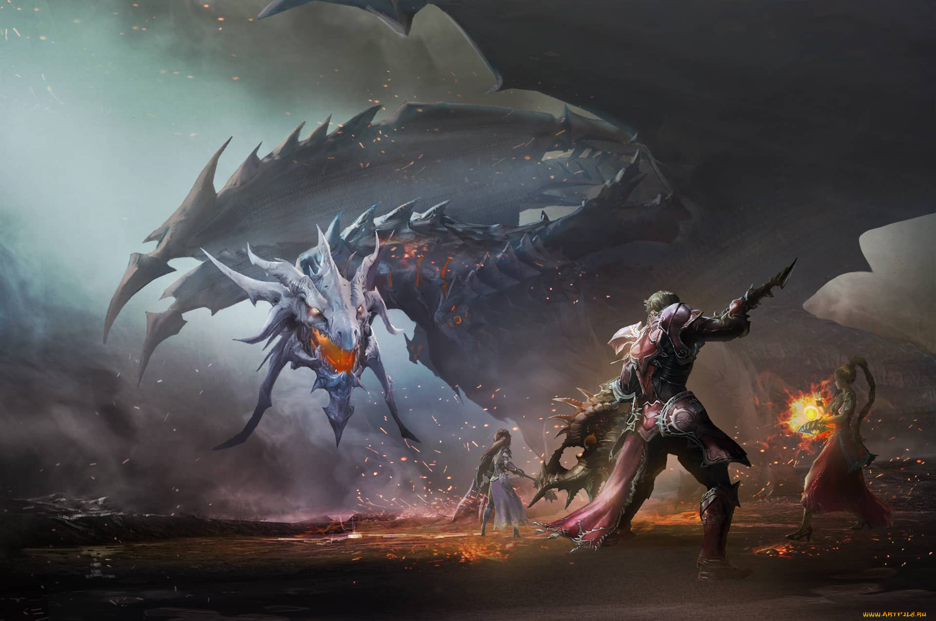 видео, игры, aion, дракон, персонажи, оружие, магия