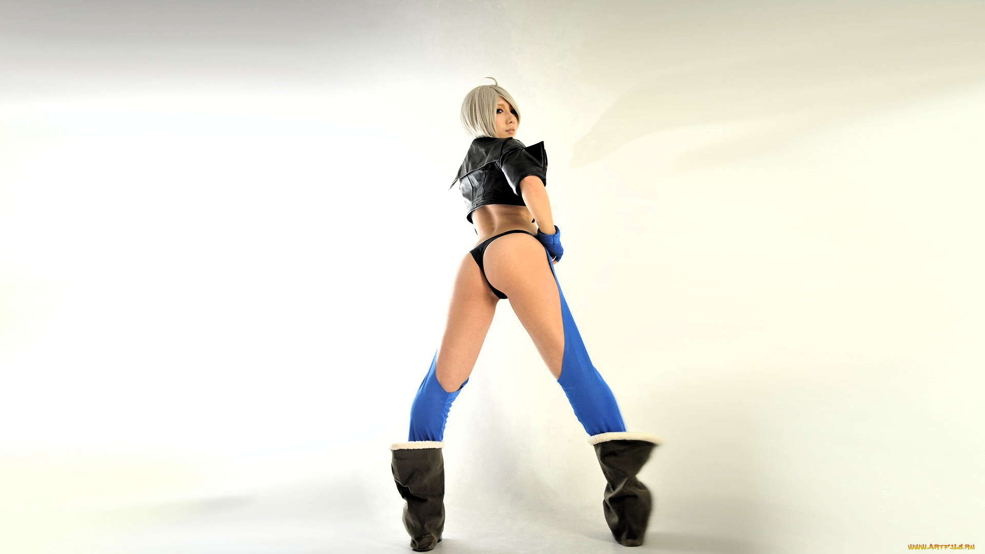 девушки, nonsummerjack, блондинка, белье, куртка, чулки, сапоги