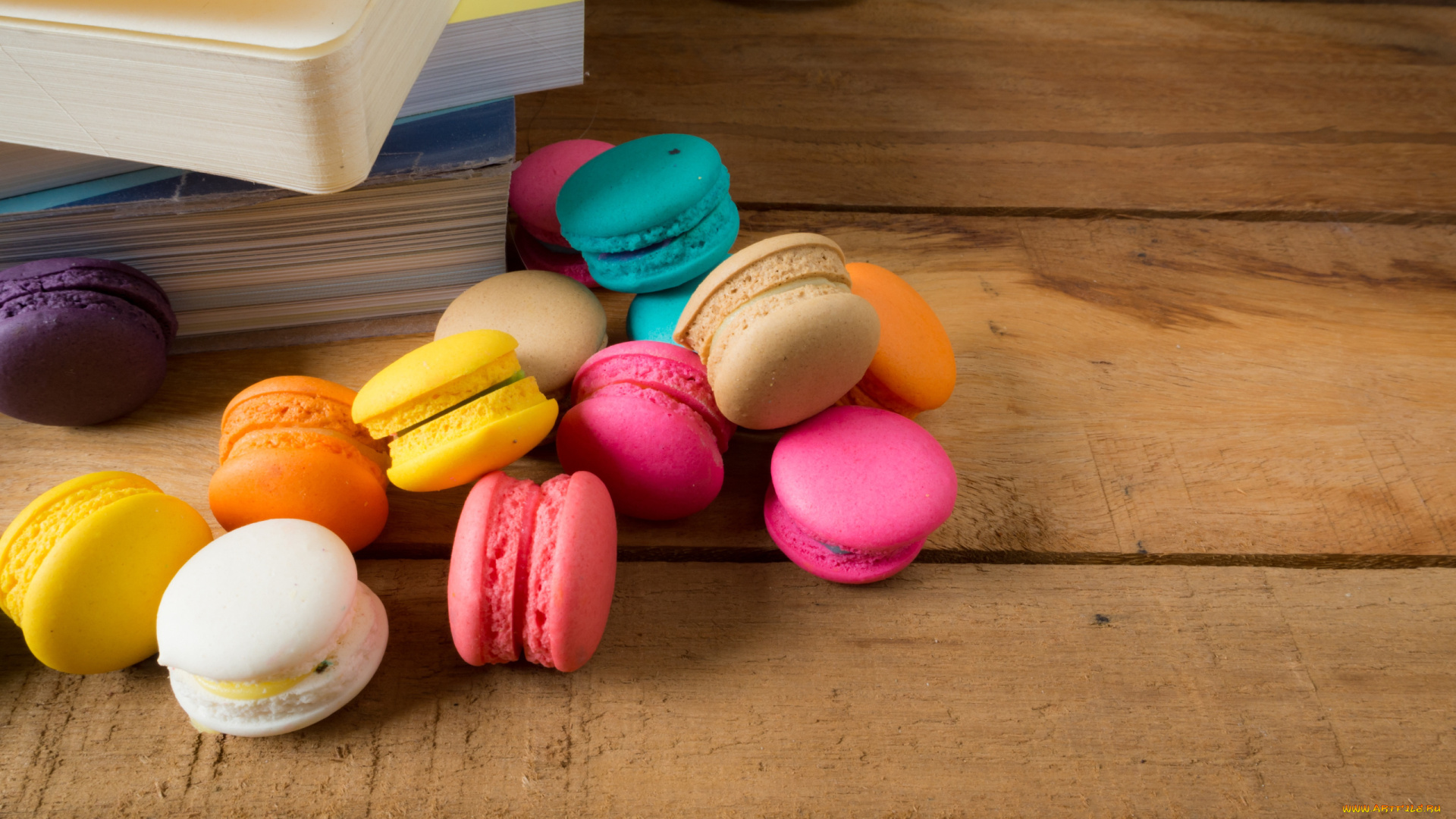 еда, макаруны, лакомство, печенье, ассорти