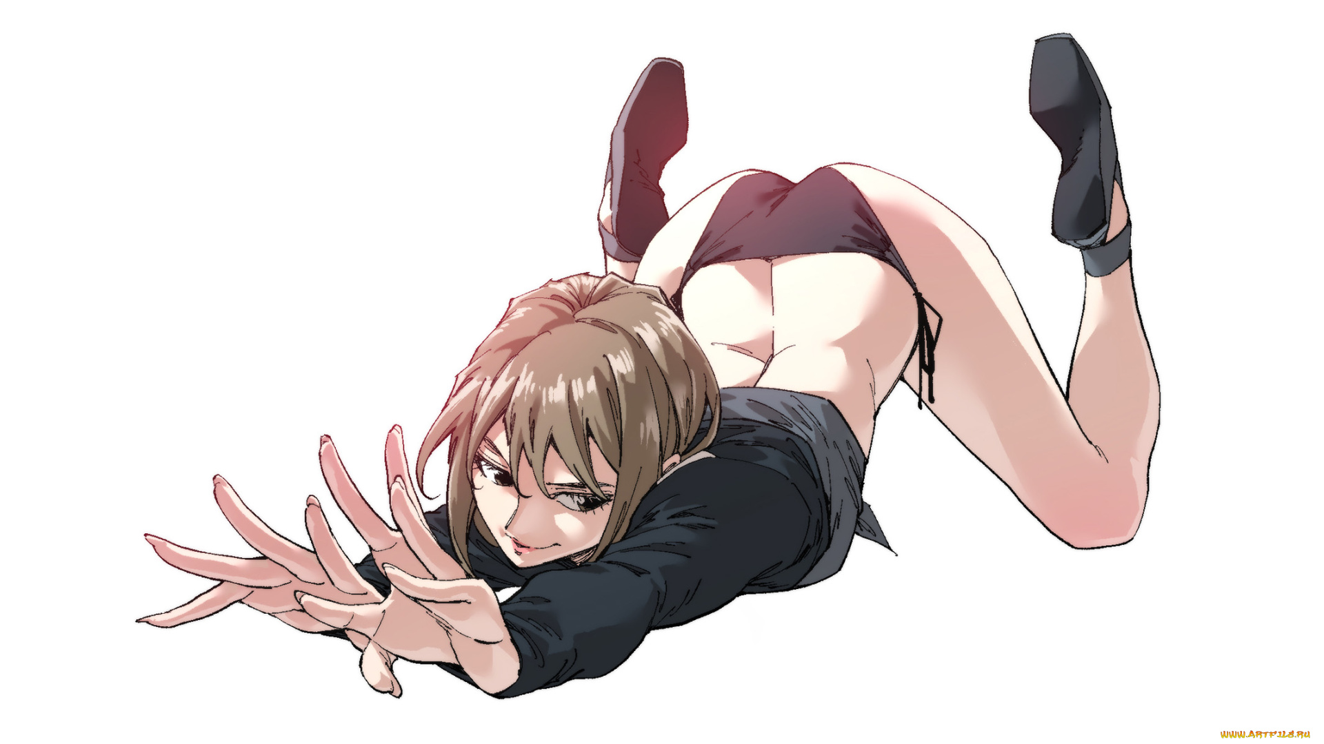 рисованное, люди, красивая, девушка