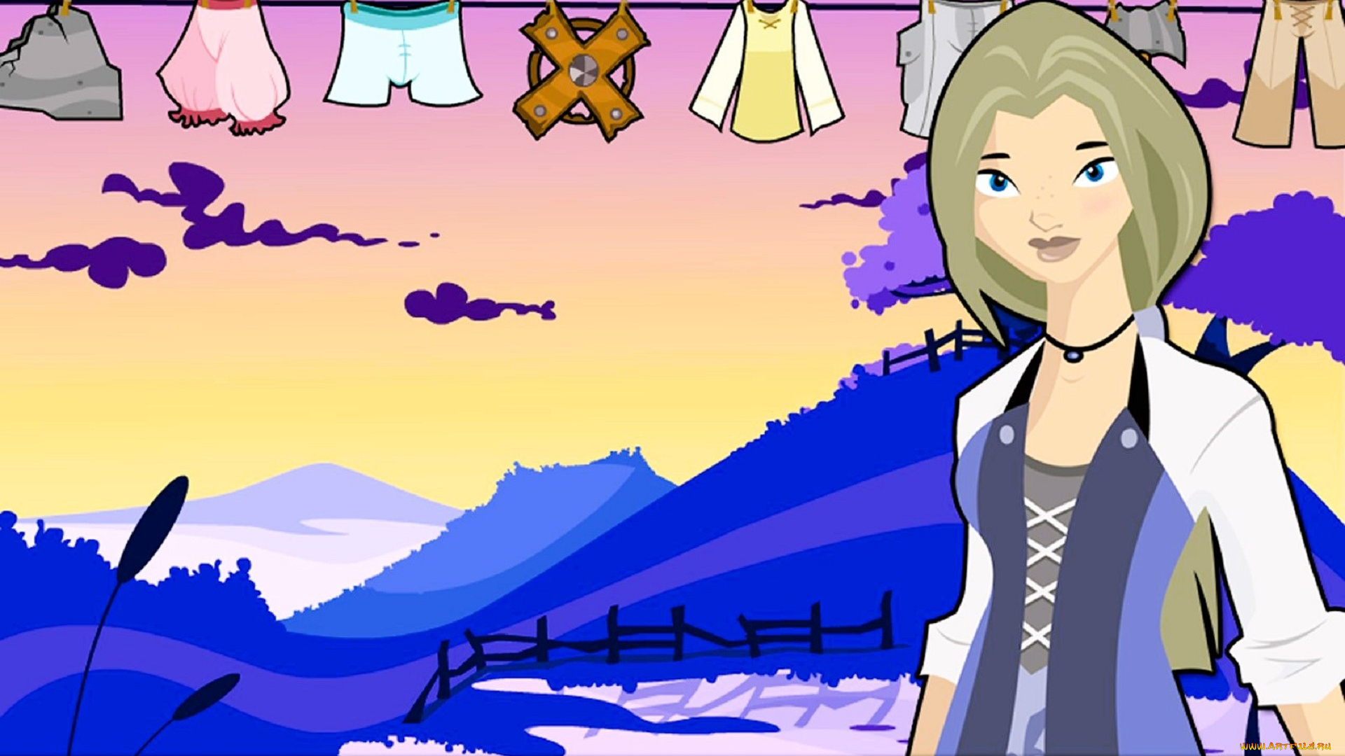 видео, игры, twin, skies, девушка, горы, белье