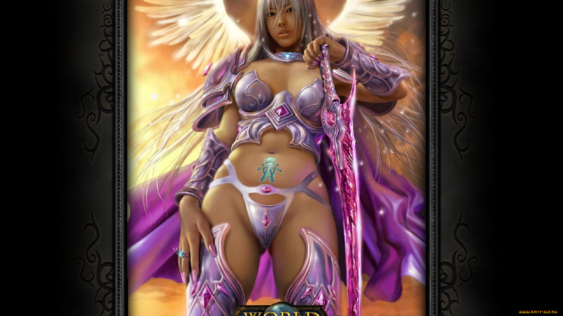 видео, игры, world, of, warcraft, персонаж, наряд, оружие, крылья