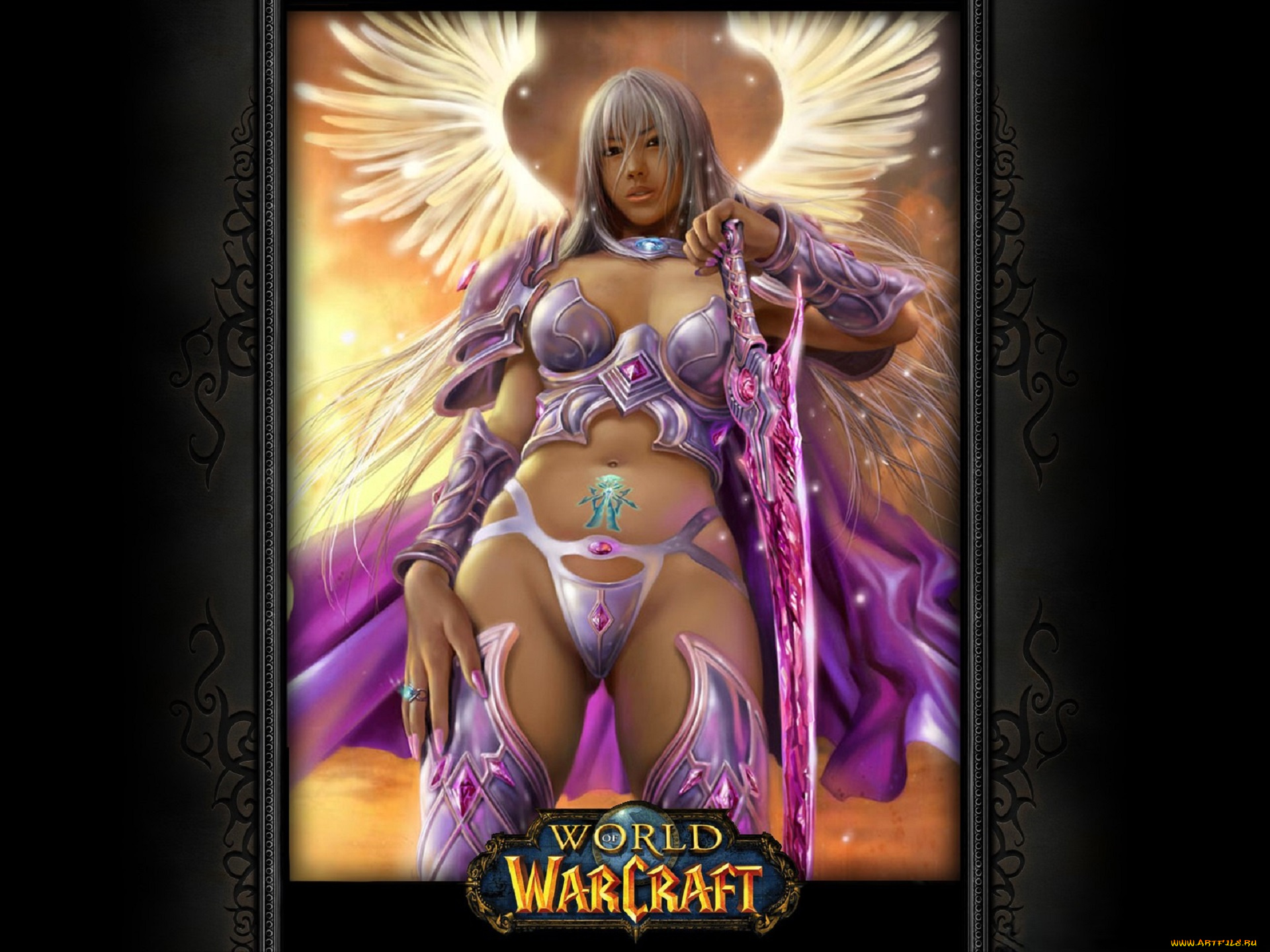 видео, игры, world, of, warcraft, персонаж, наряд, оружие, крылья