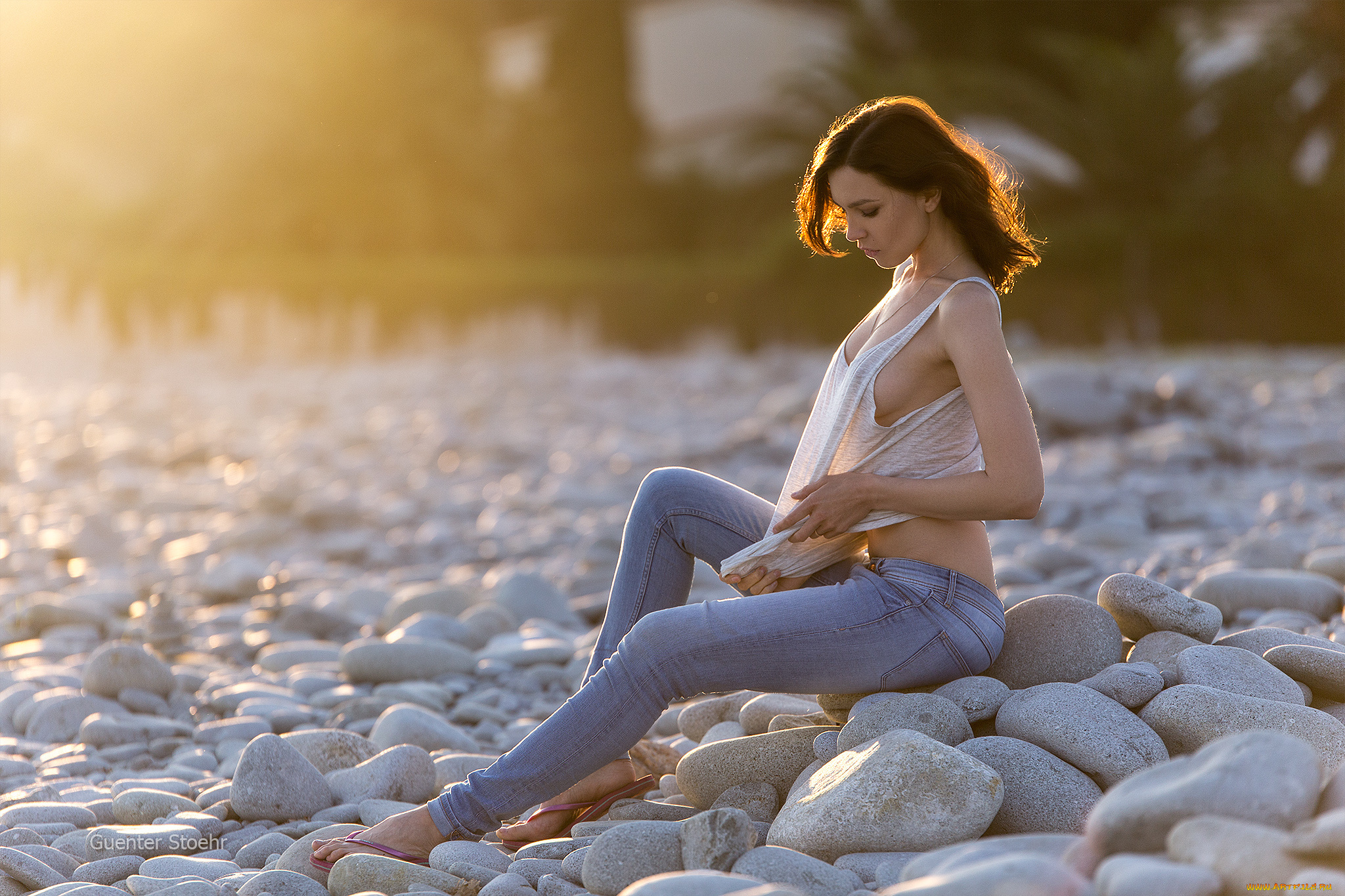 девушки, -, брюнетки, , шатенки, девушка, позирует, guenter, stoehr