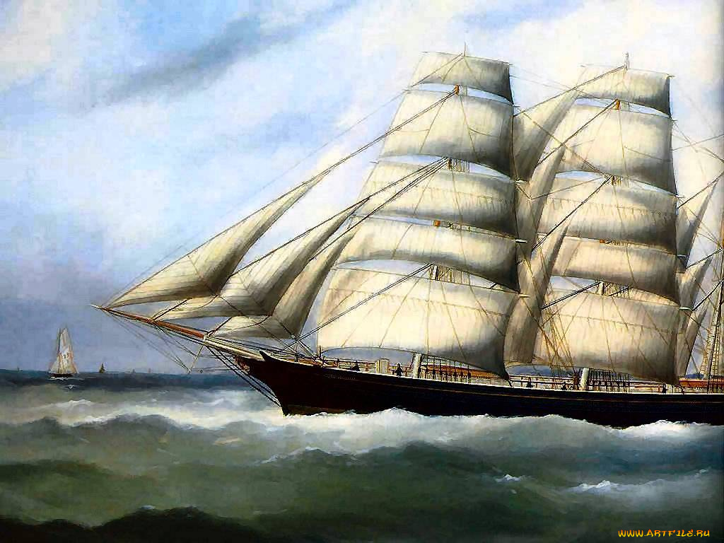 корабли, рисованные