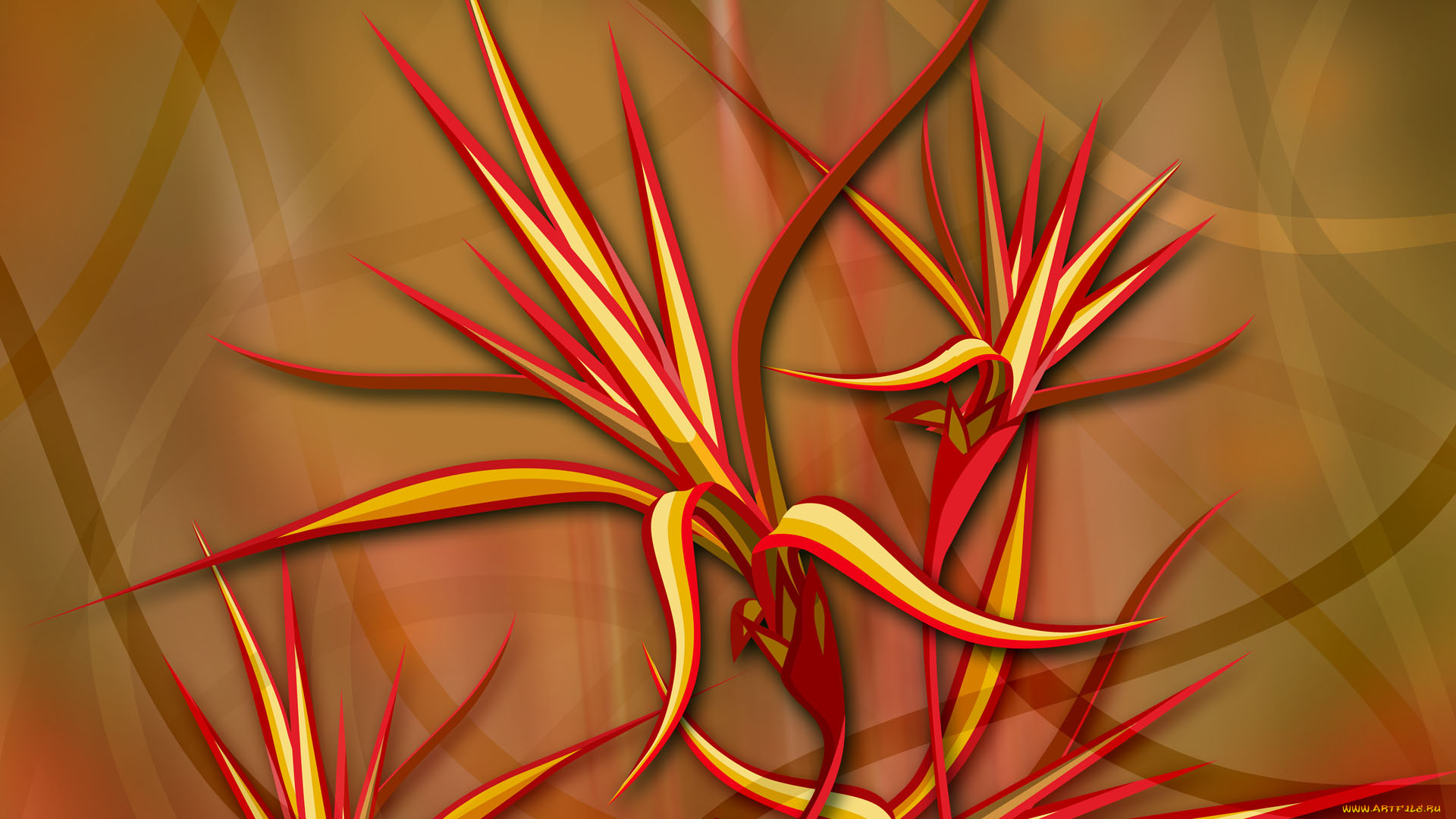 рисованные, цветы