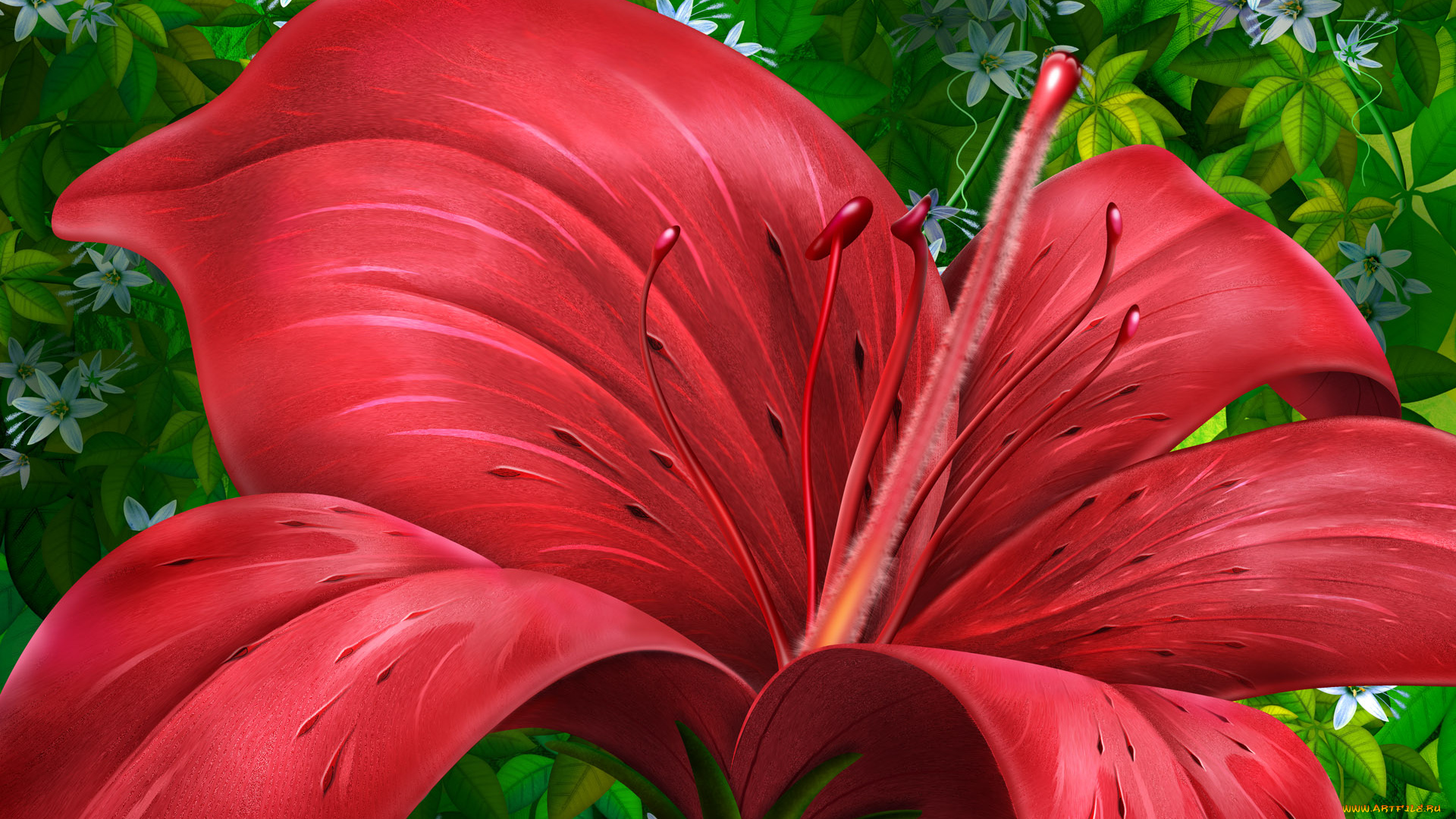 рисованные, цветы