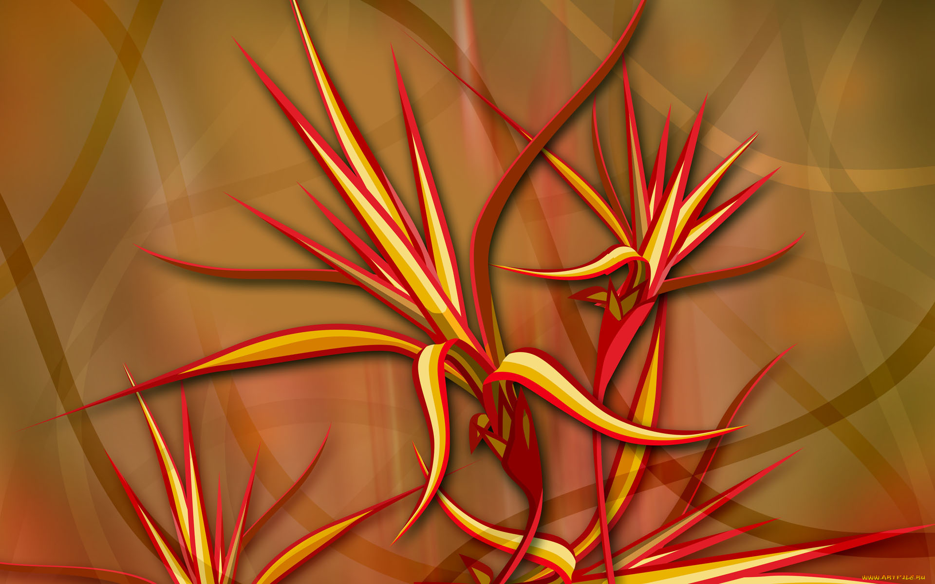 рисованные, цветы