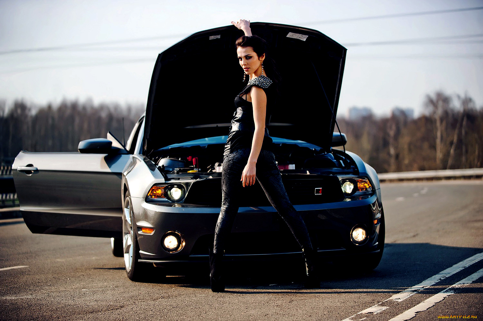 автомобили, авто, девушками