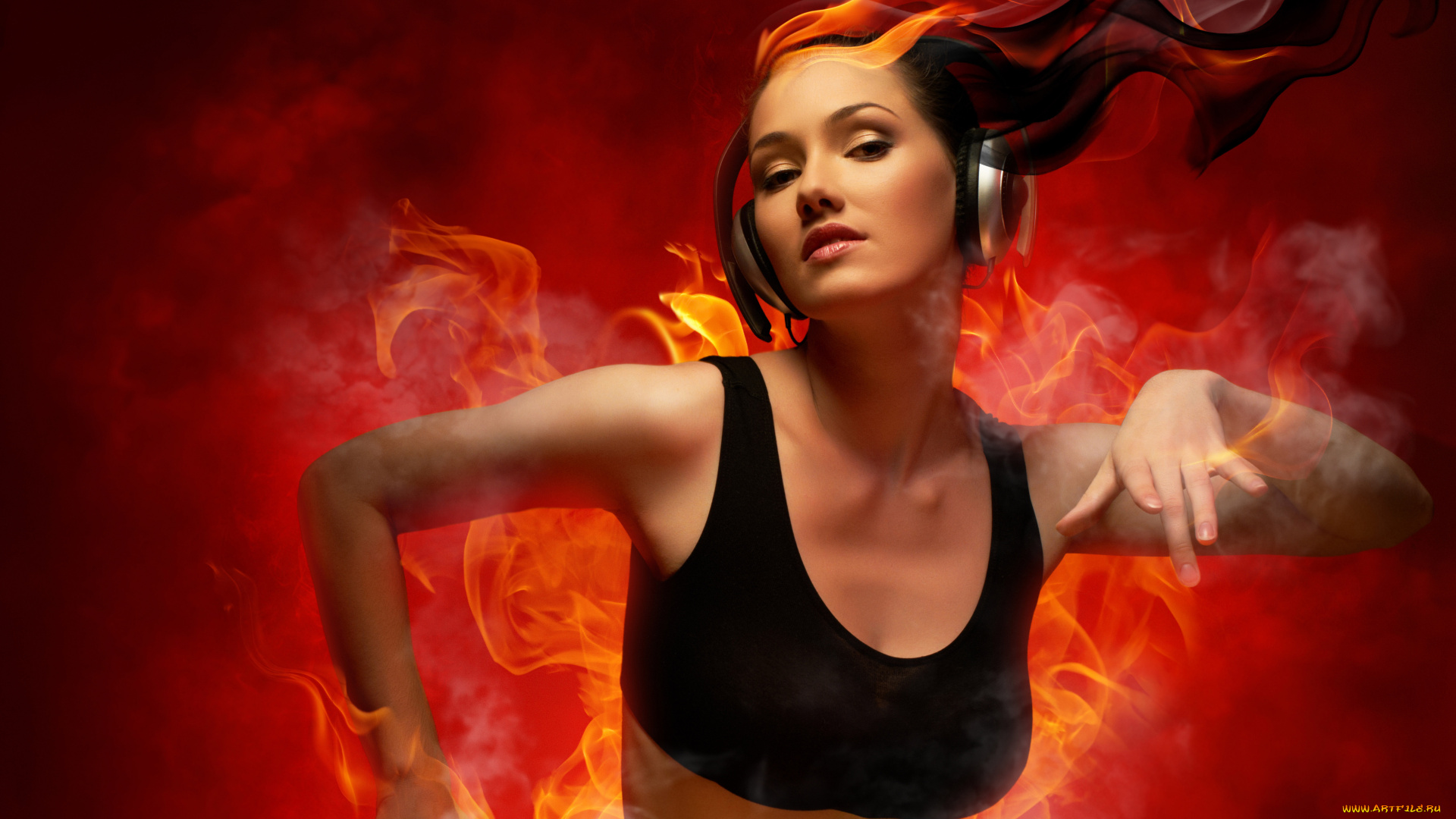 -Unsort, Креатив, девушки, unsort, креатив, огонь, наушники, танец, настроение