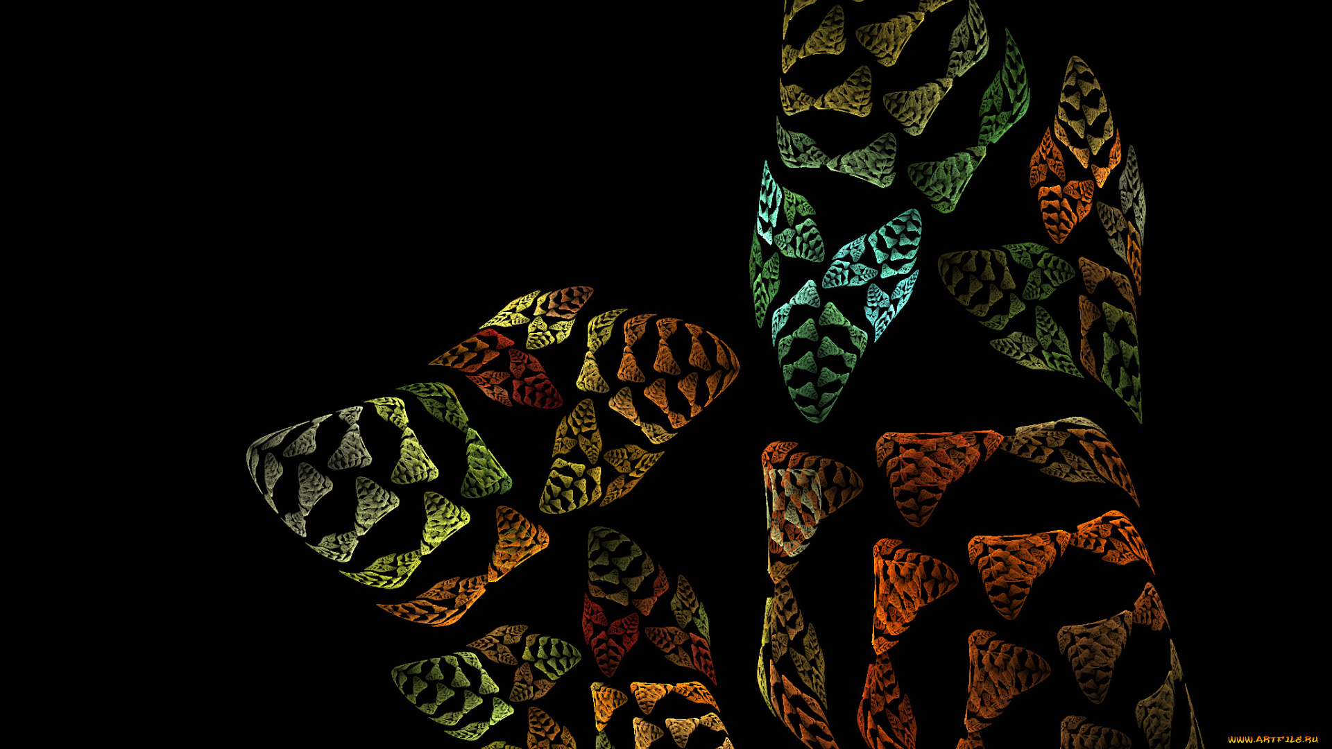 3д, графика, fractal, фракталы, фон, цвета, узор