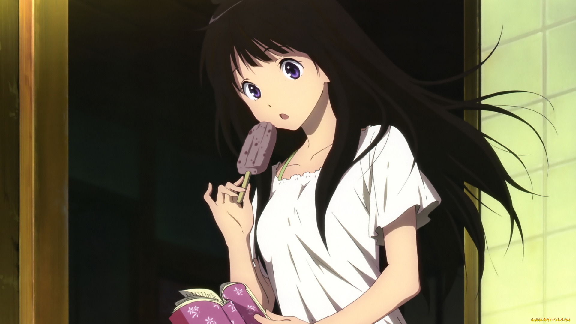 аниме, hyouka, fruit, ice