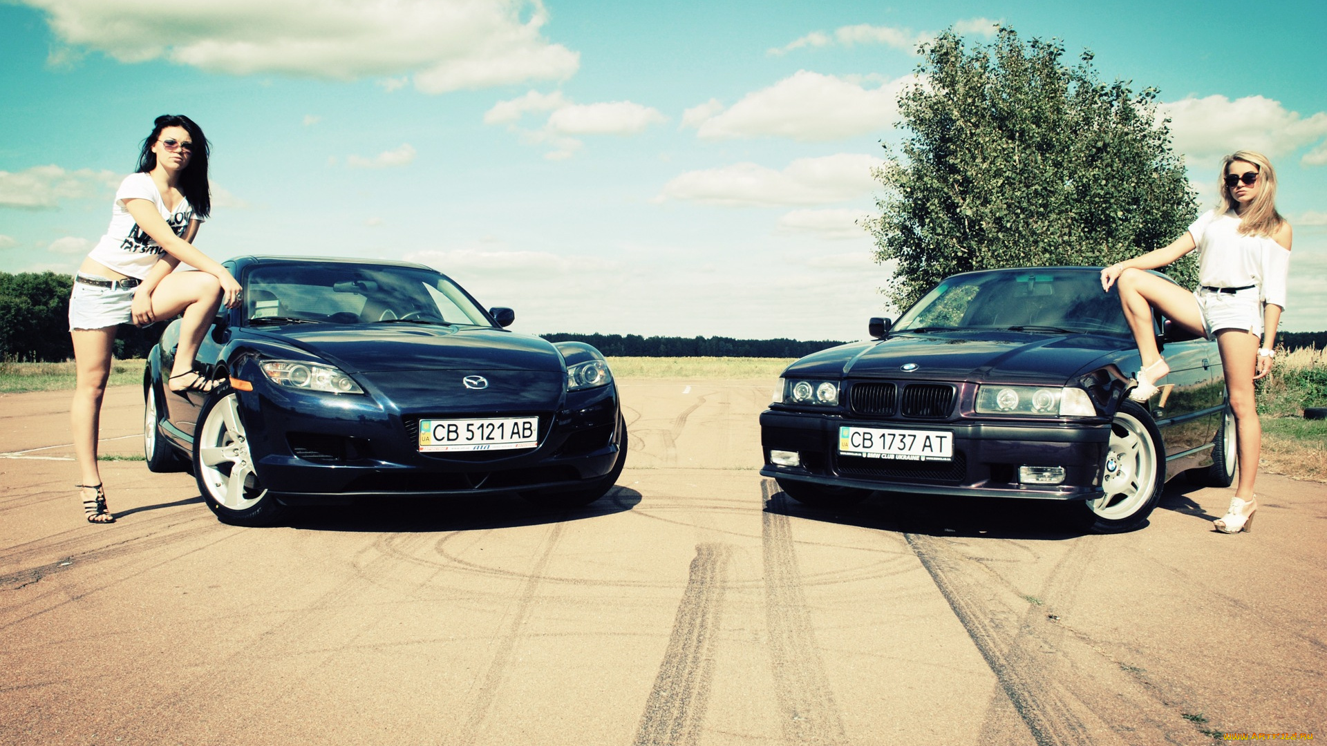 автомобили, авто, девушками