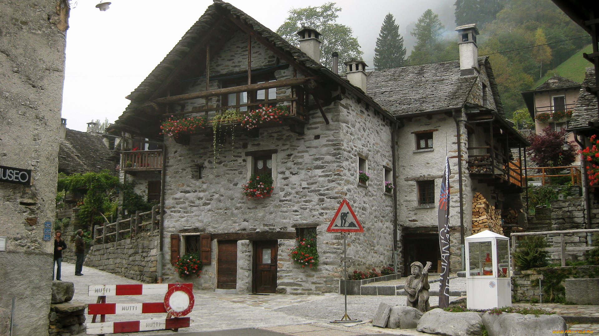 города, здания, дома, switzerland, ticino, sonogno