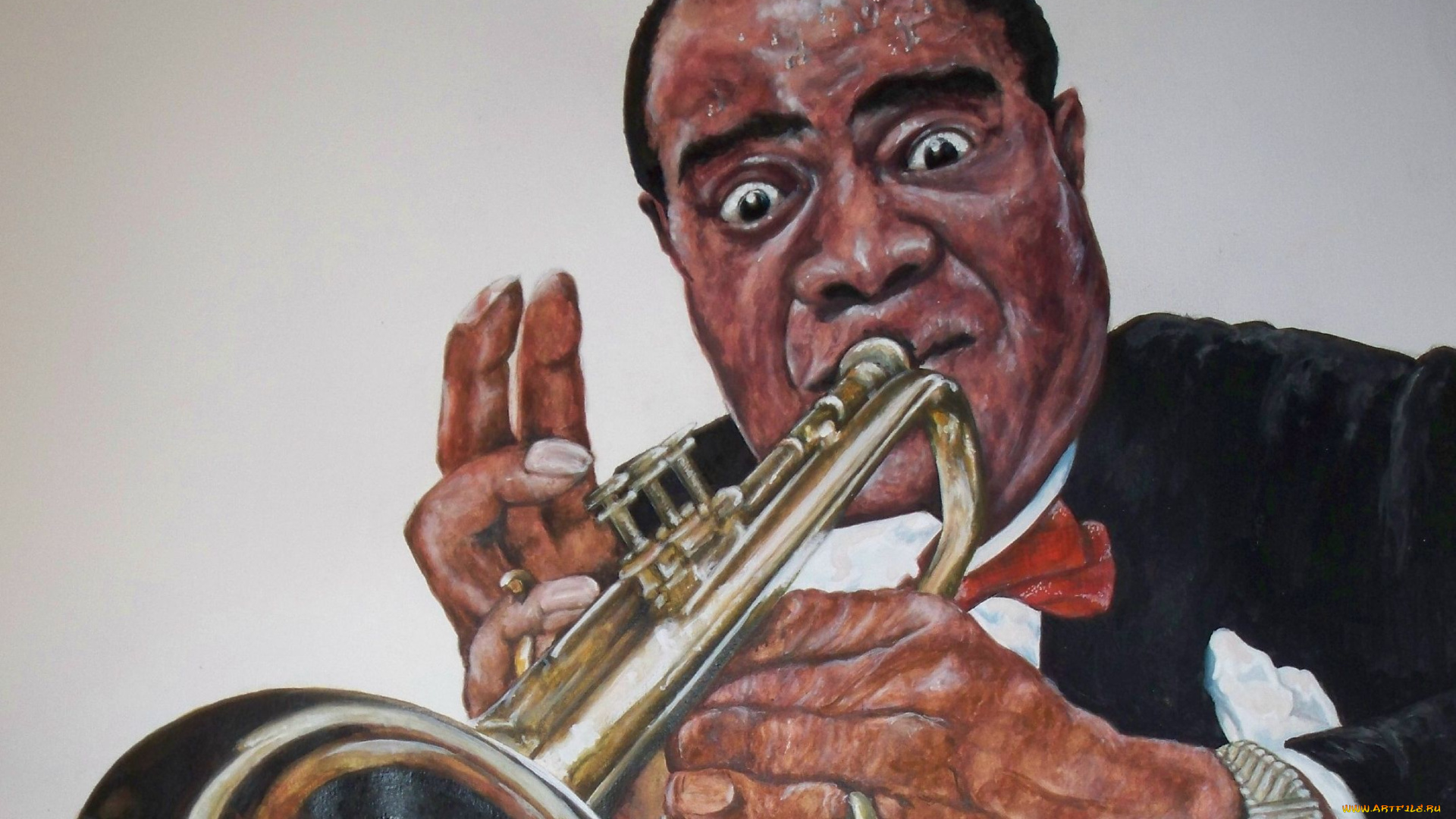 louis, armstrong, рисованные, люди, джаз, трубач