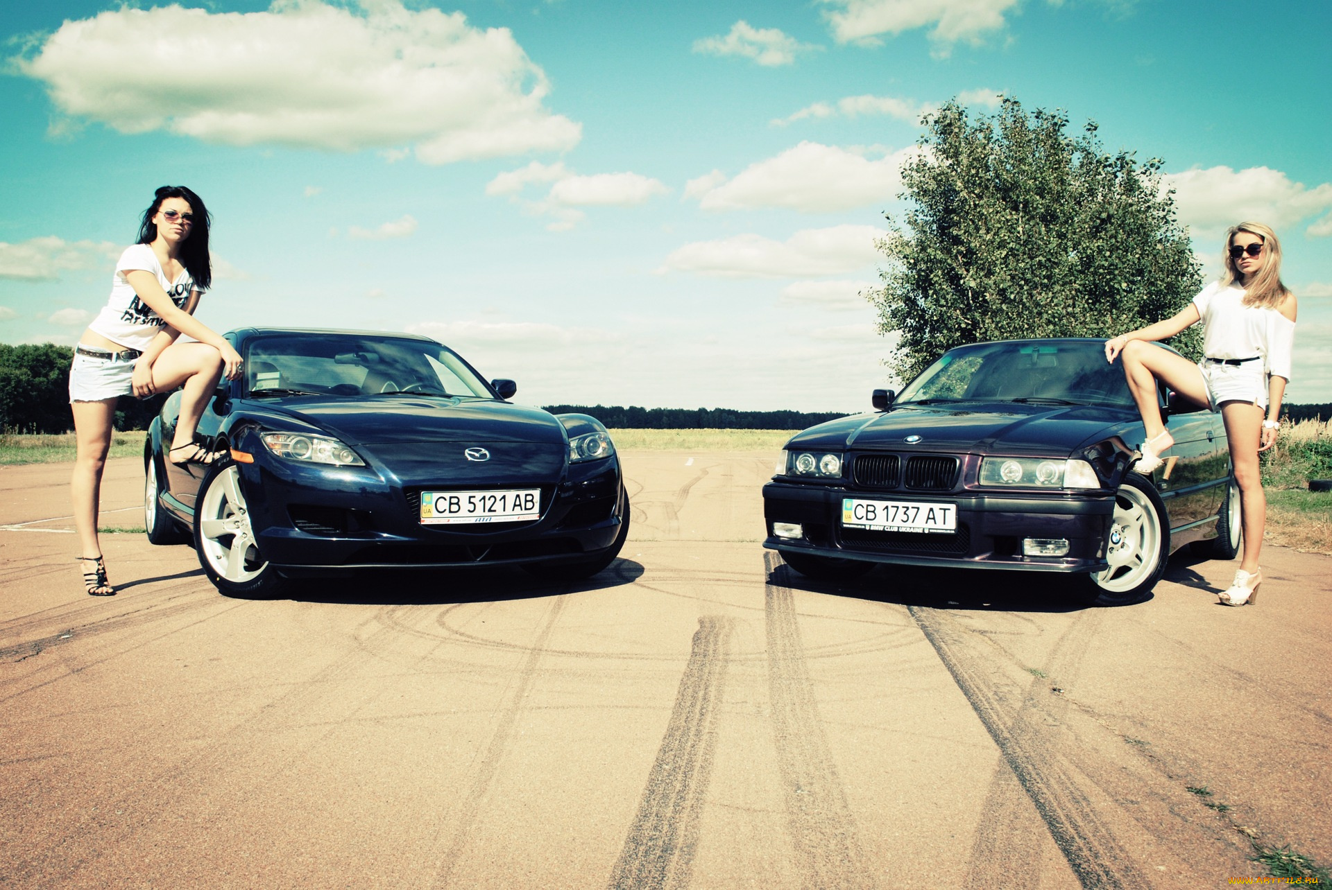 автомобили, авто, девушками