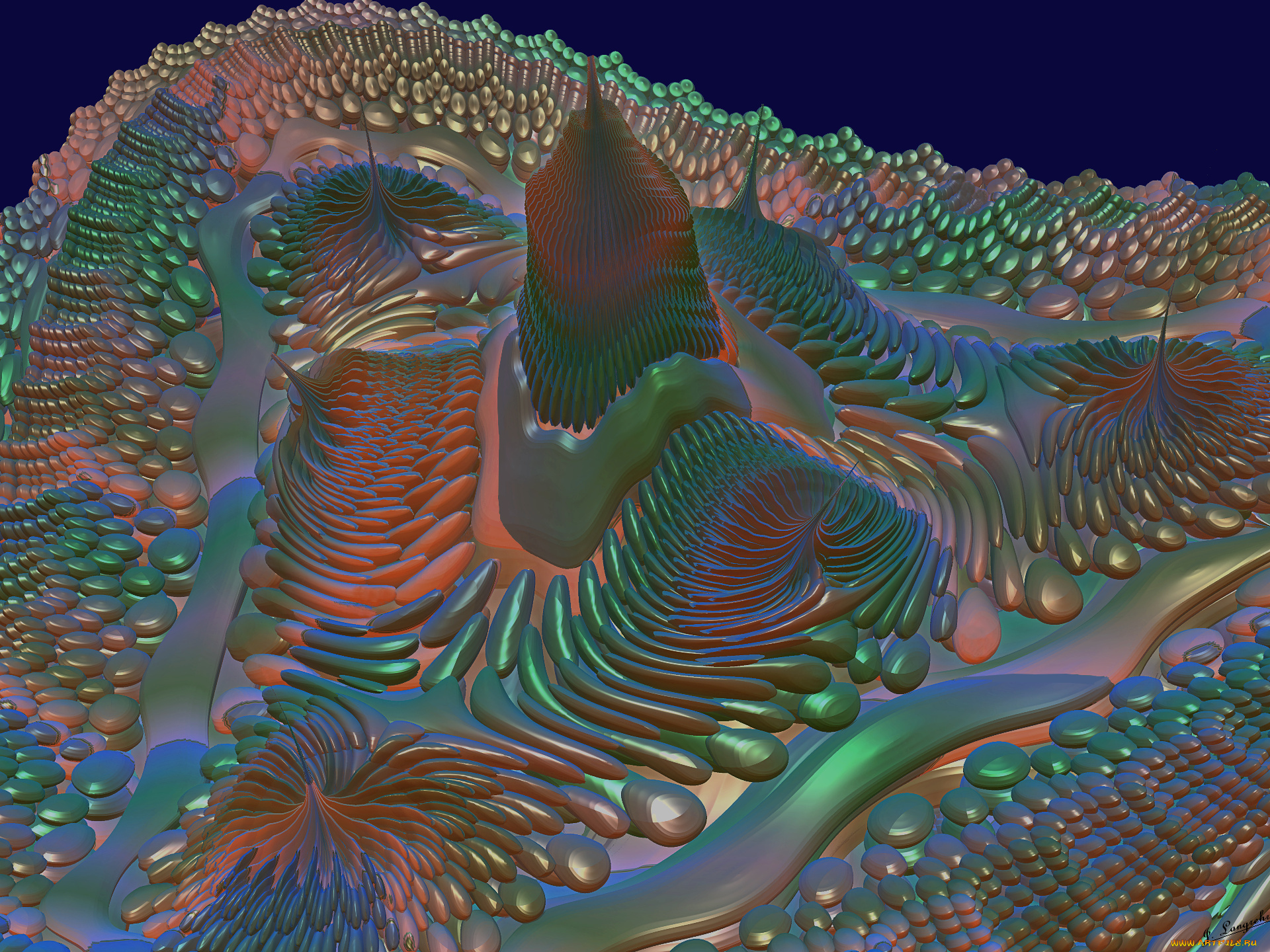 3д, графика, fractal, фракталы, узор, цвета, фон