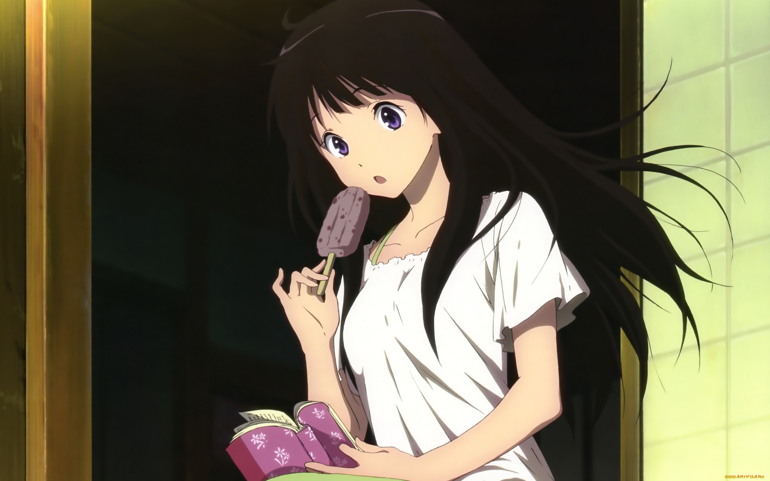 аниме, hyouka, fruit, ice