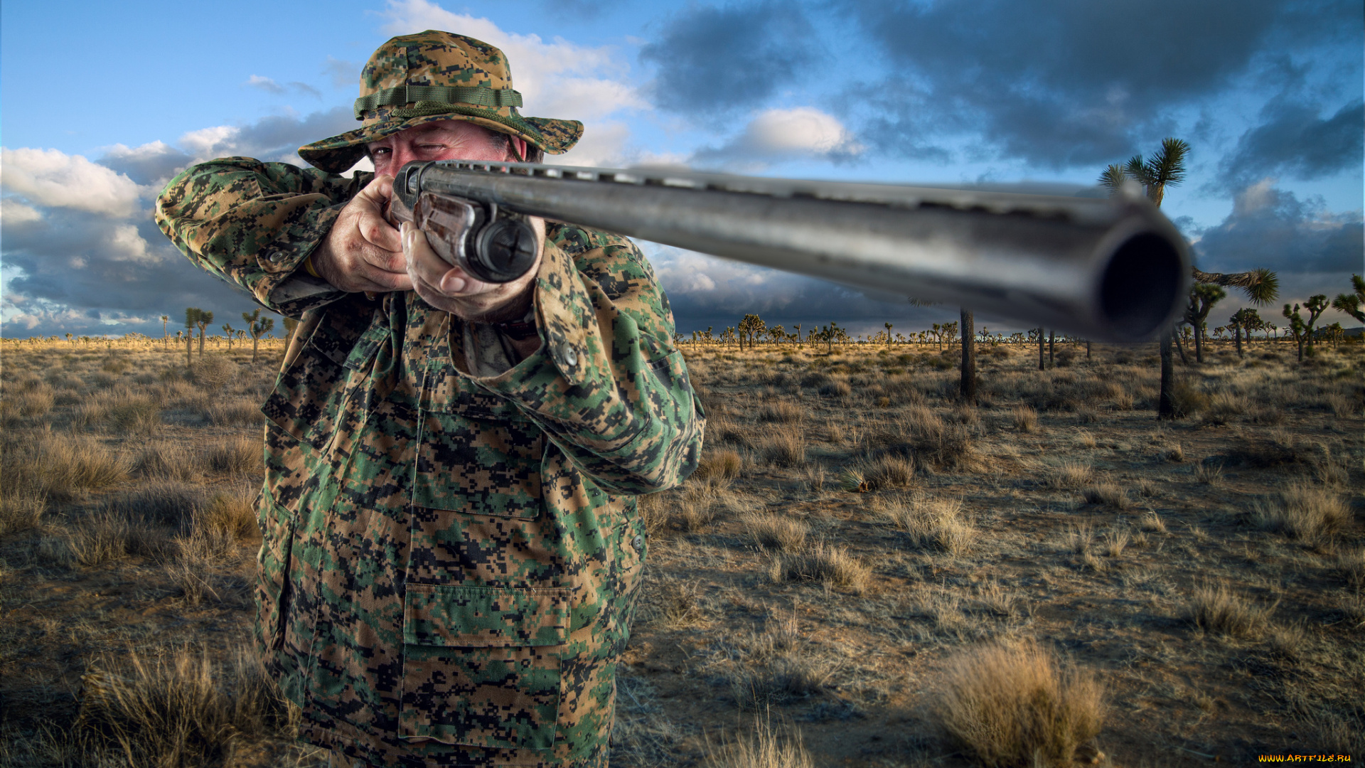 мужчины, unsort, охотник, камуфляж, ружьё, сафари