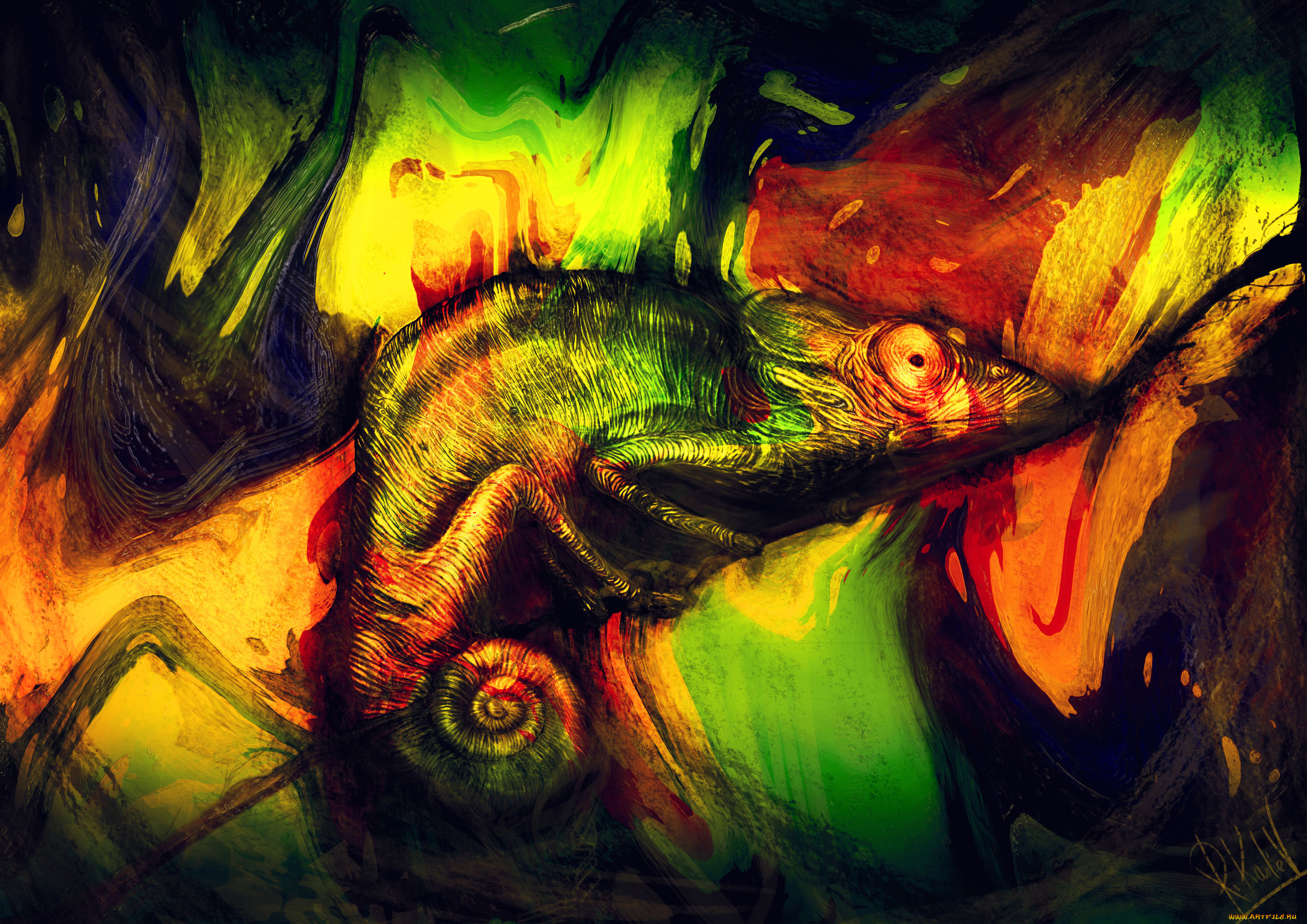 фэнтези, существа, краски