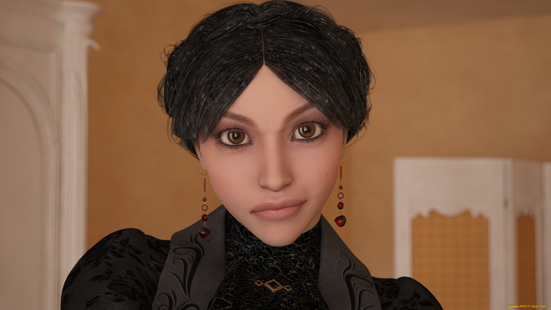 3д, графика, portraits, , портрет, взгляд, девушка