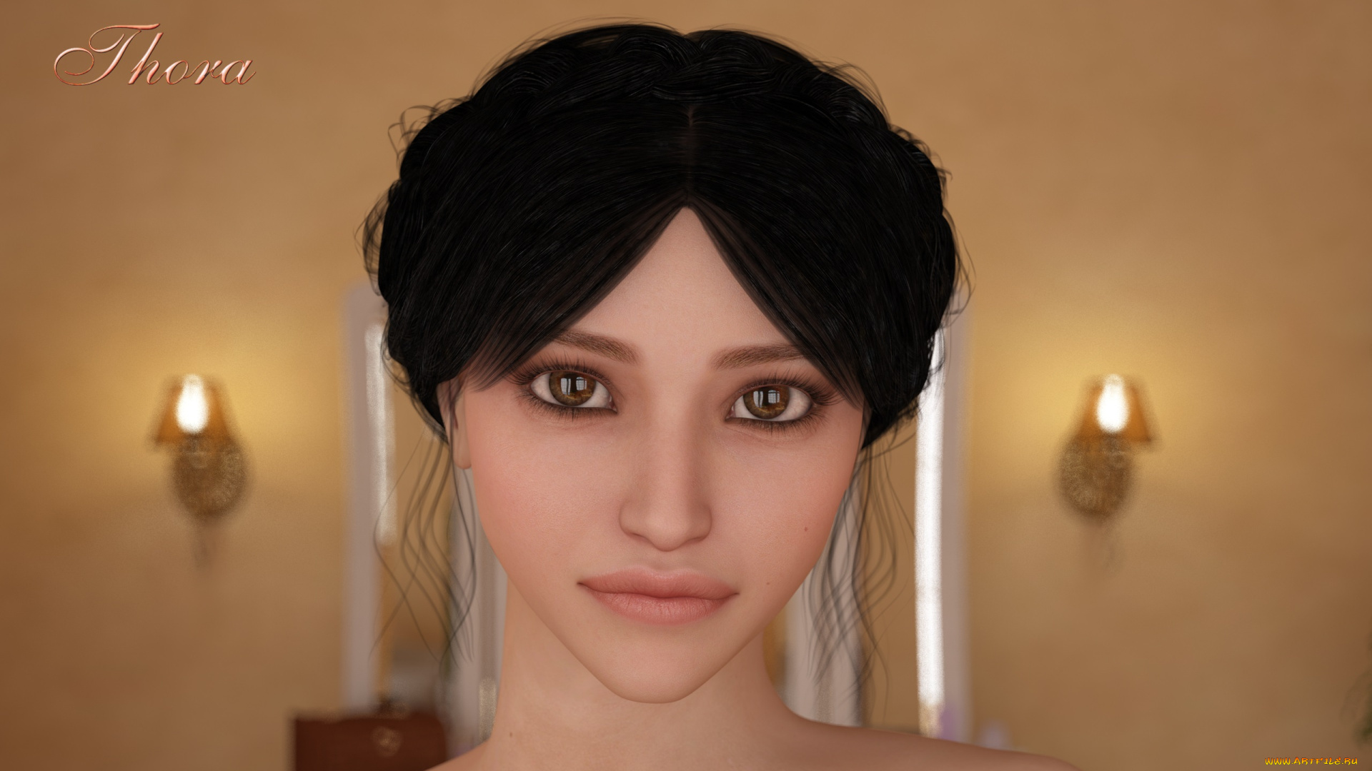 3д, графика, portraits, , портрет, взгляд, девушка