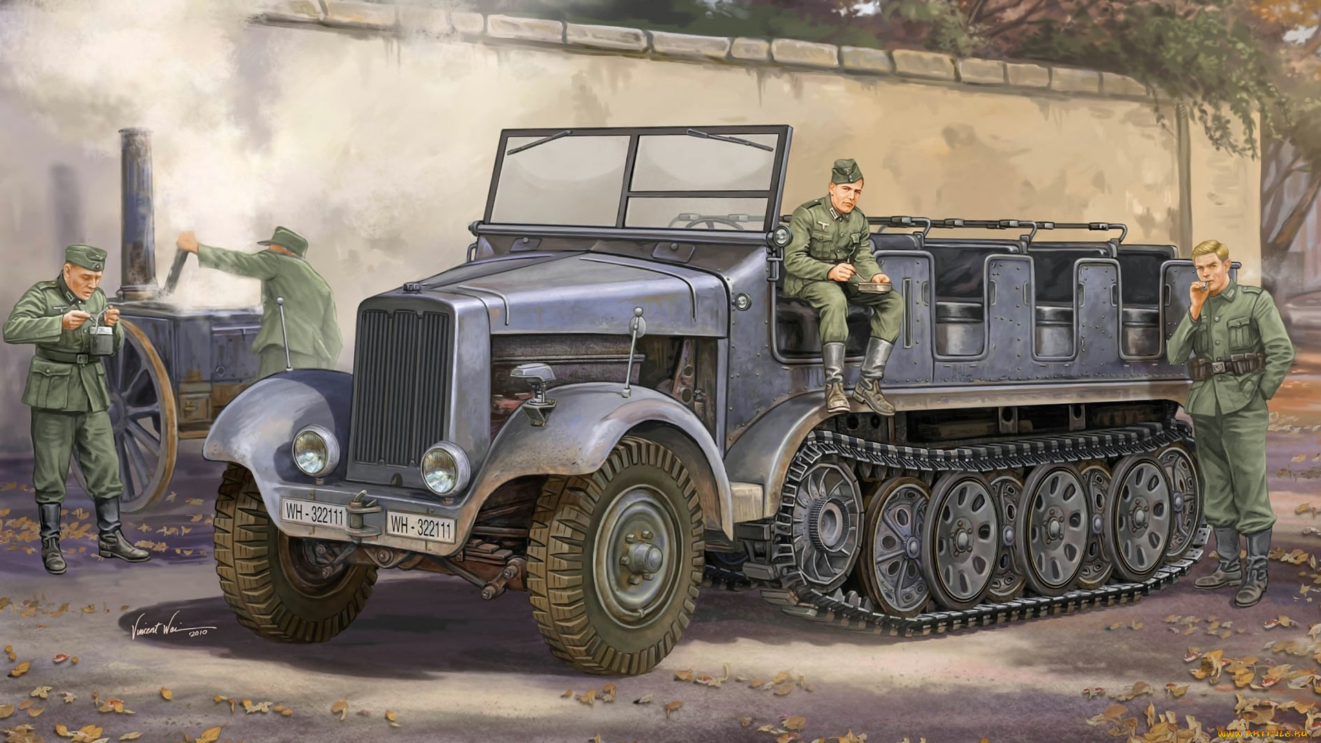 рисованные, армия, автомобиль