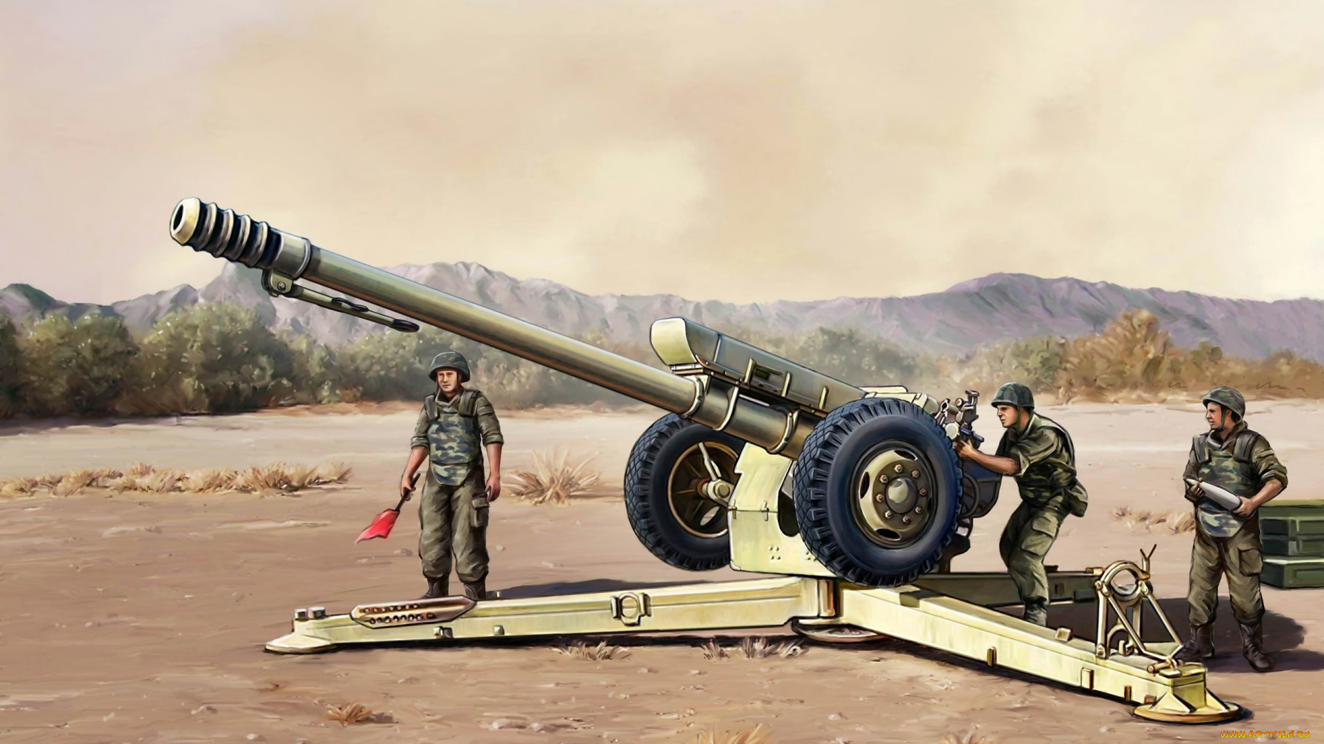 рисованные, армия, солдаты, пушка