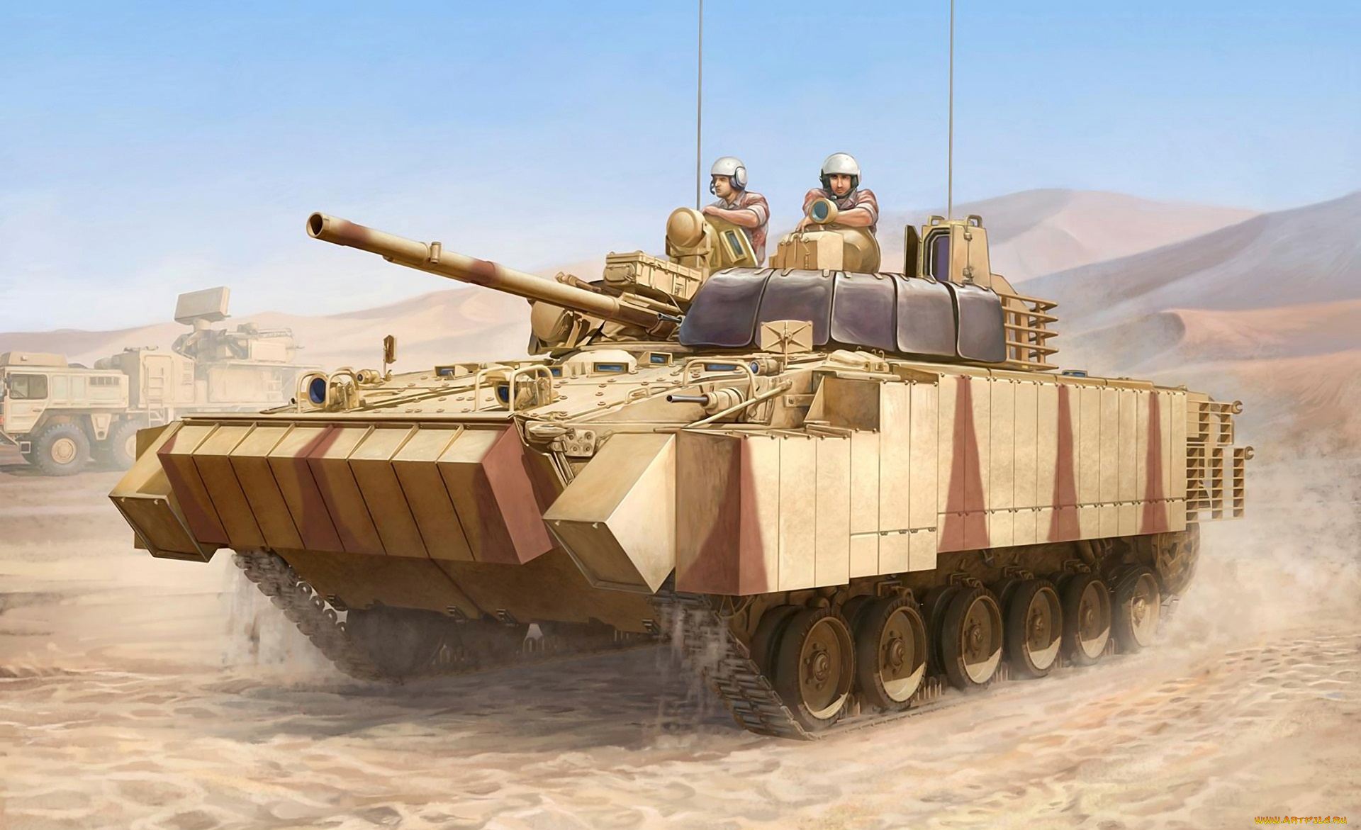 рисованные, армия, солдаты, танк