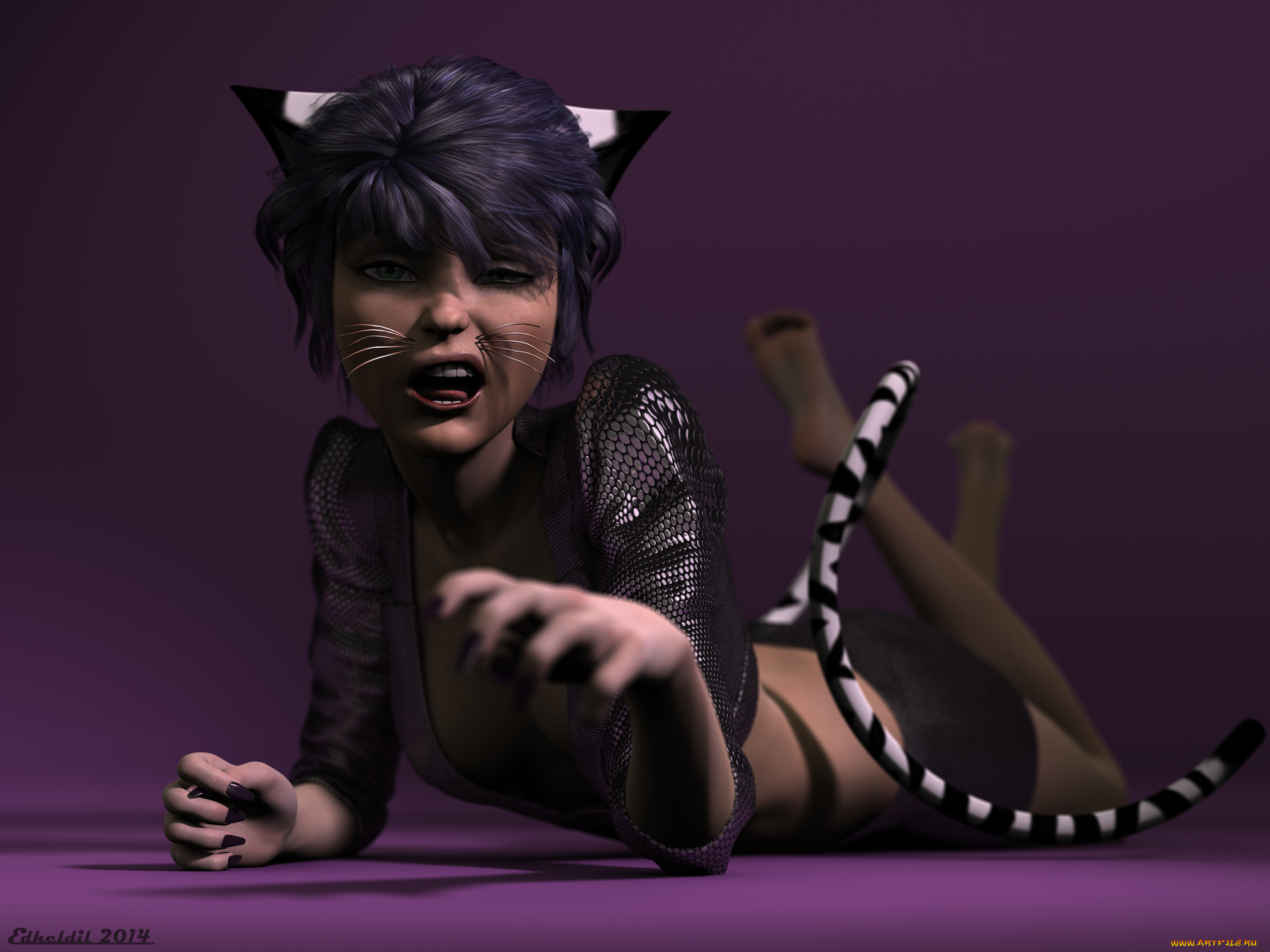 3д, графика, fantasy, , фантазия, кошка