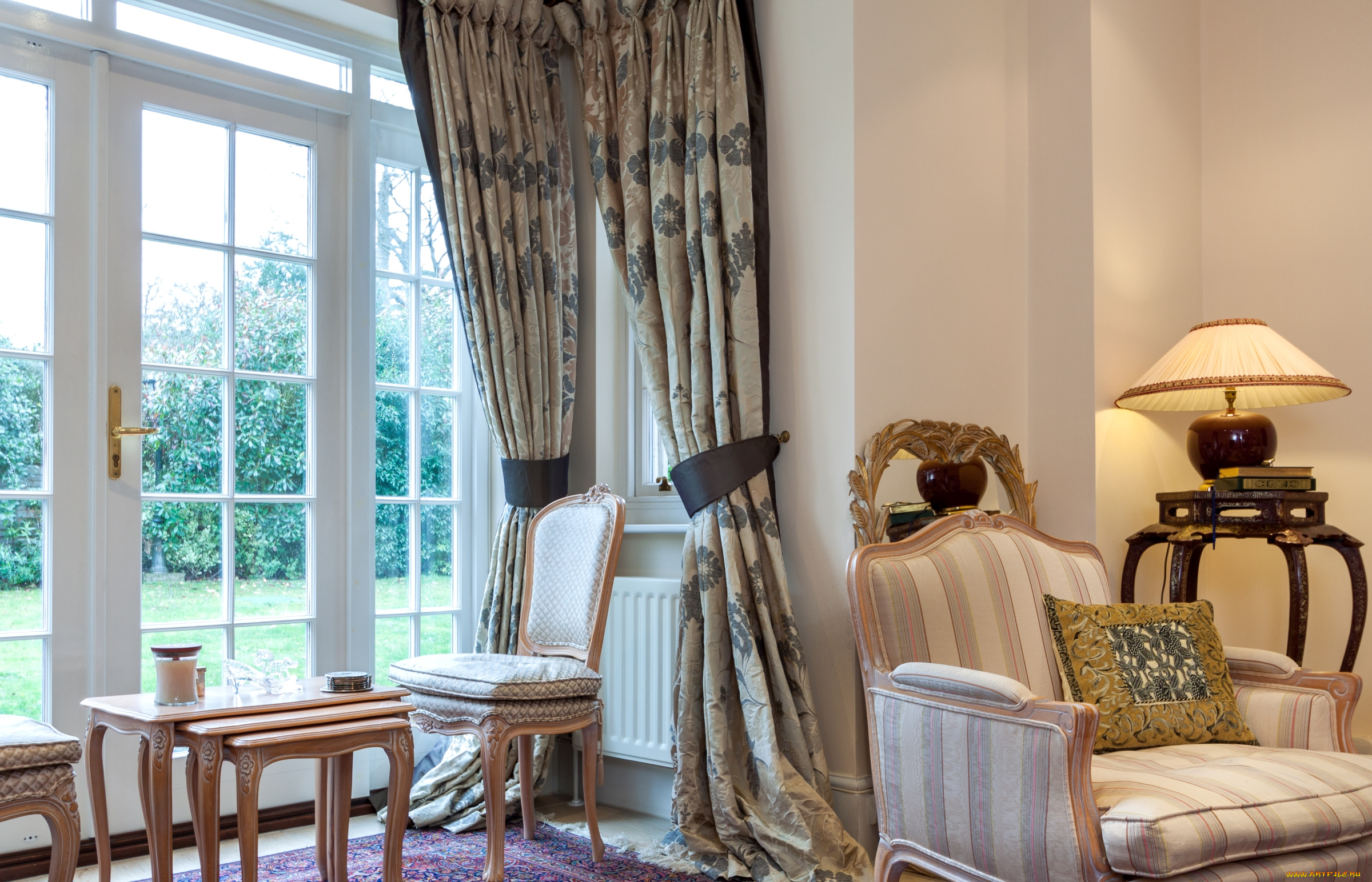 интерьер, гостиная, окно