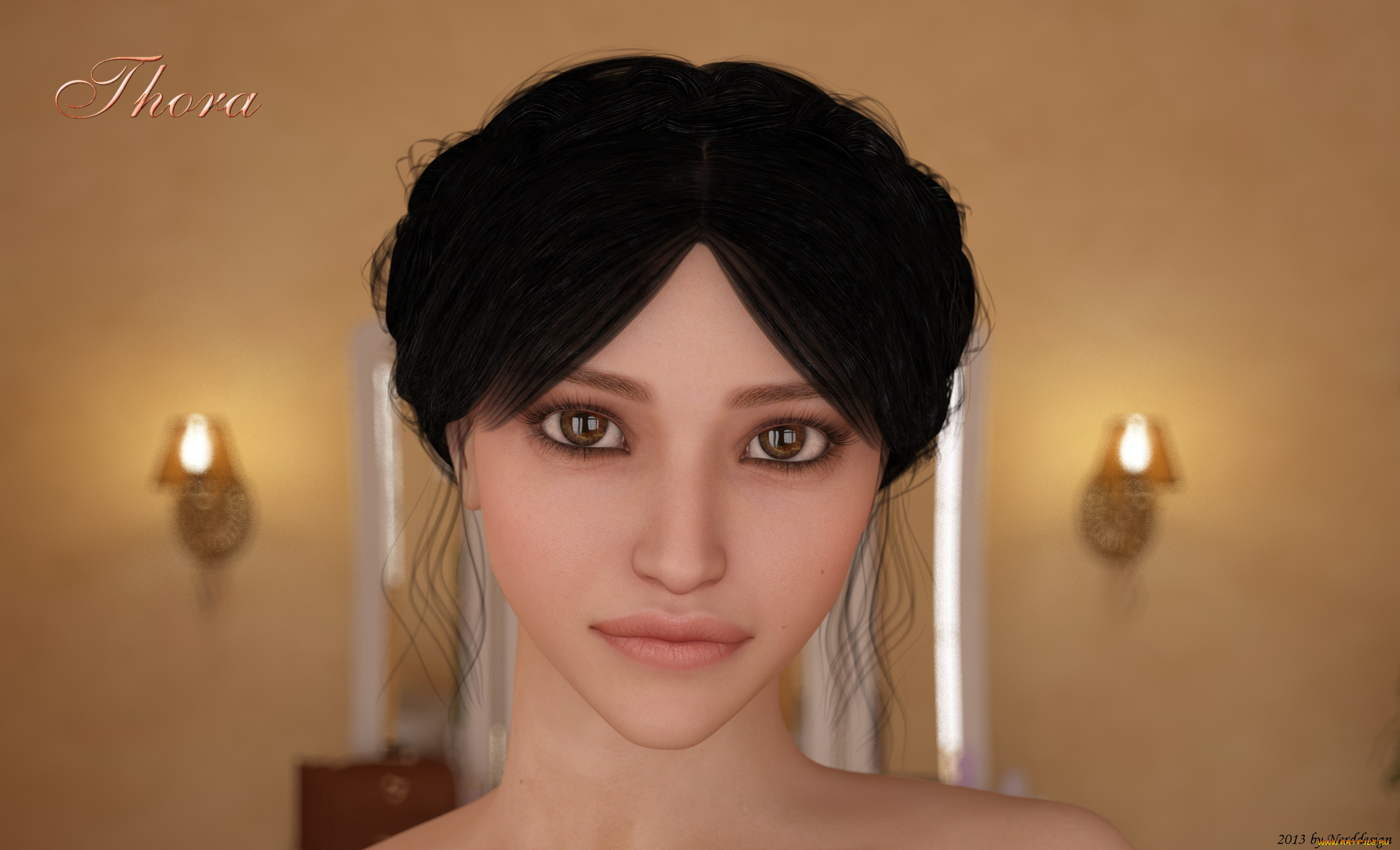 3д, графика, portraits, , портрет, взгляд, девушка