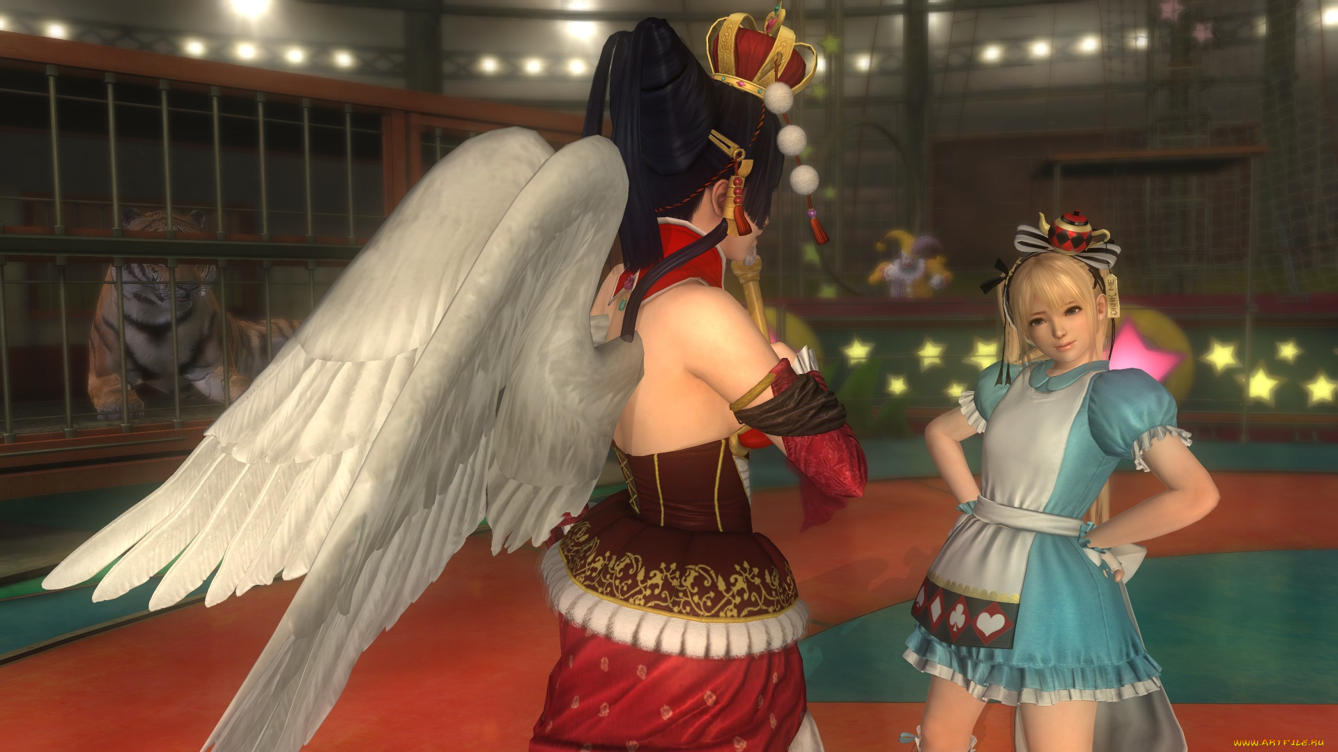 3д, графика, аниме, , anime, девушка, взгляд, фон, ангел, поза, nyotengu, and, marie