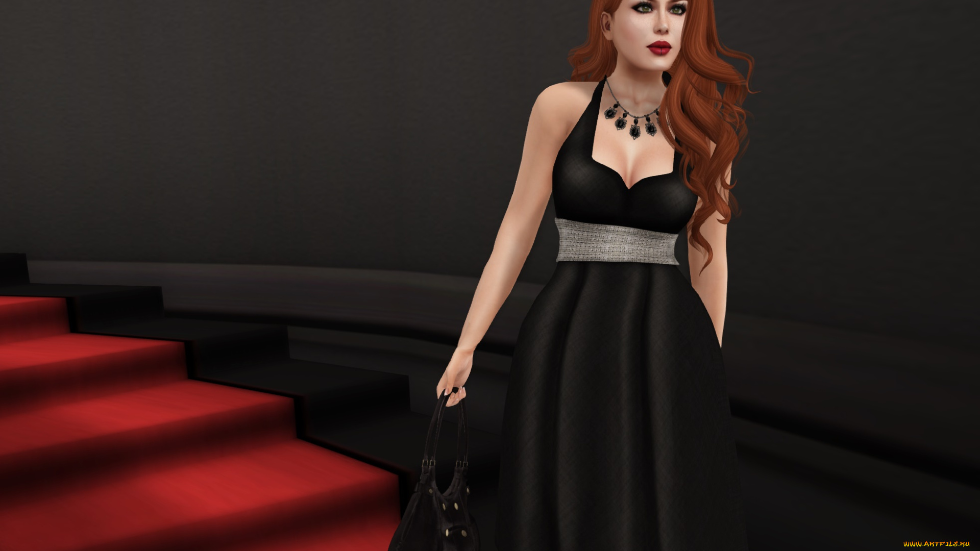 3д, графика, люди, , people, фон, девушка, взгляд, рыжая