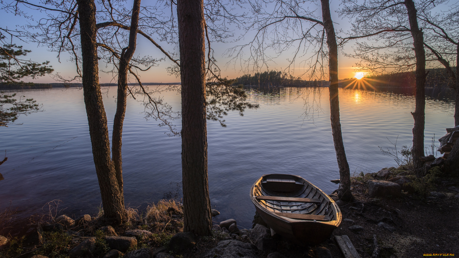 корабли, лодки, , шлюпки, река, лес
