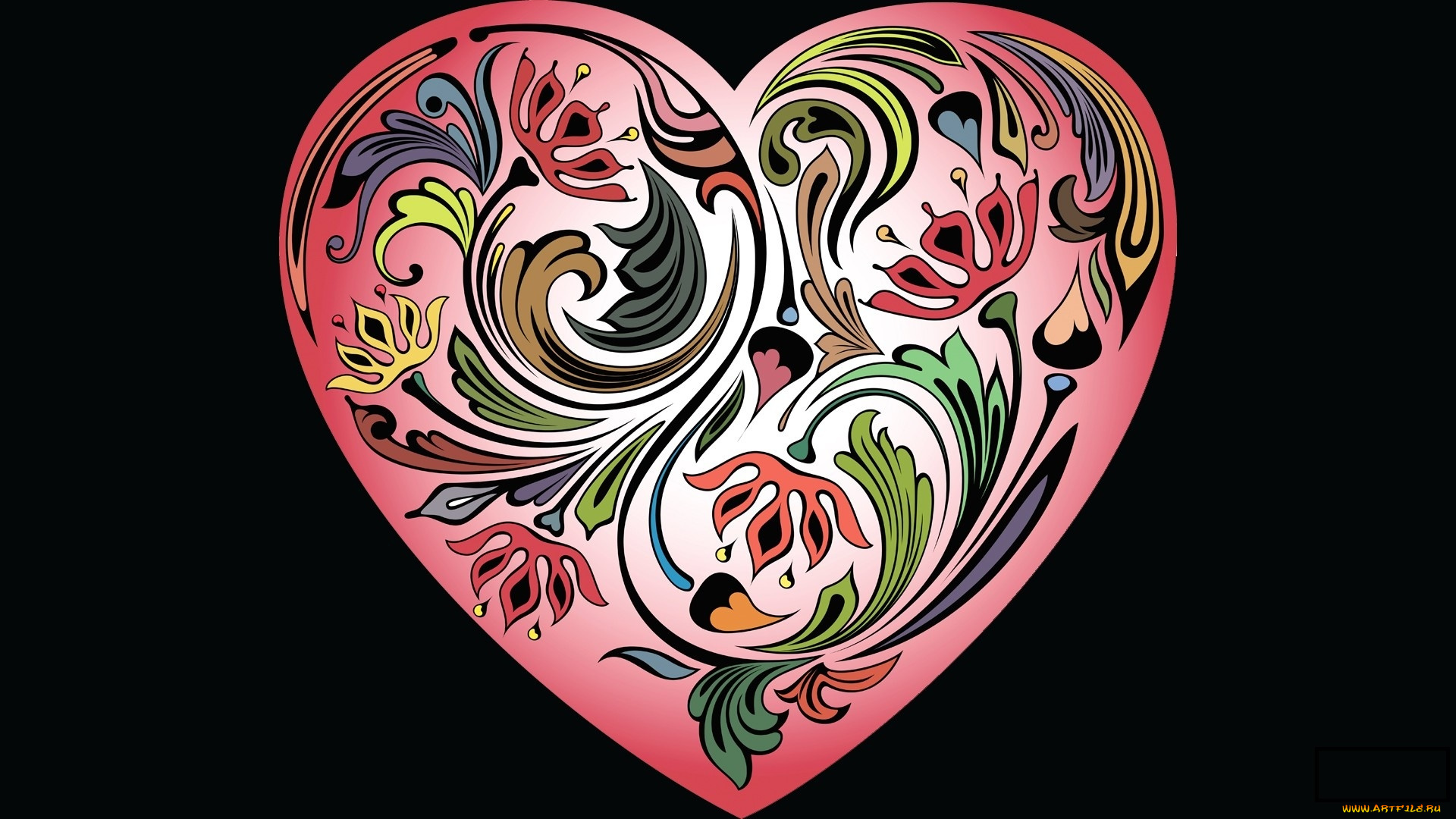 векторная, графика, сердечки, , hearts, узор, фон, цвета