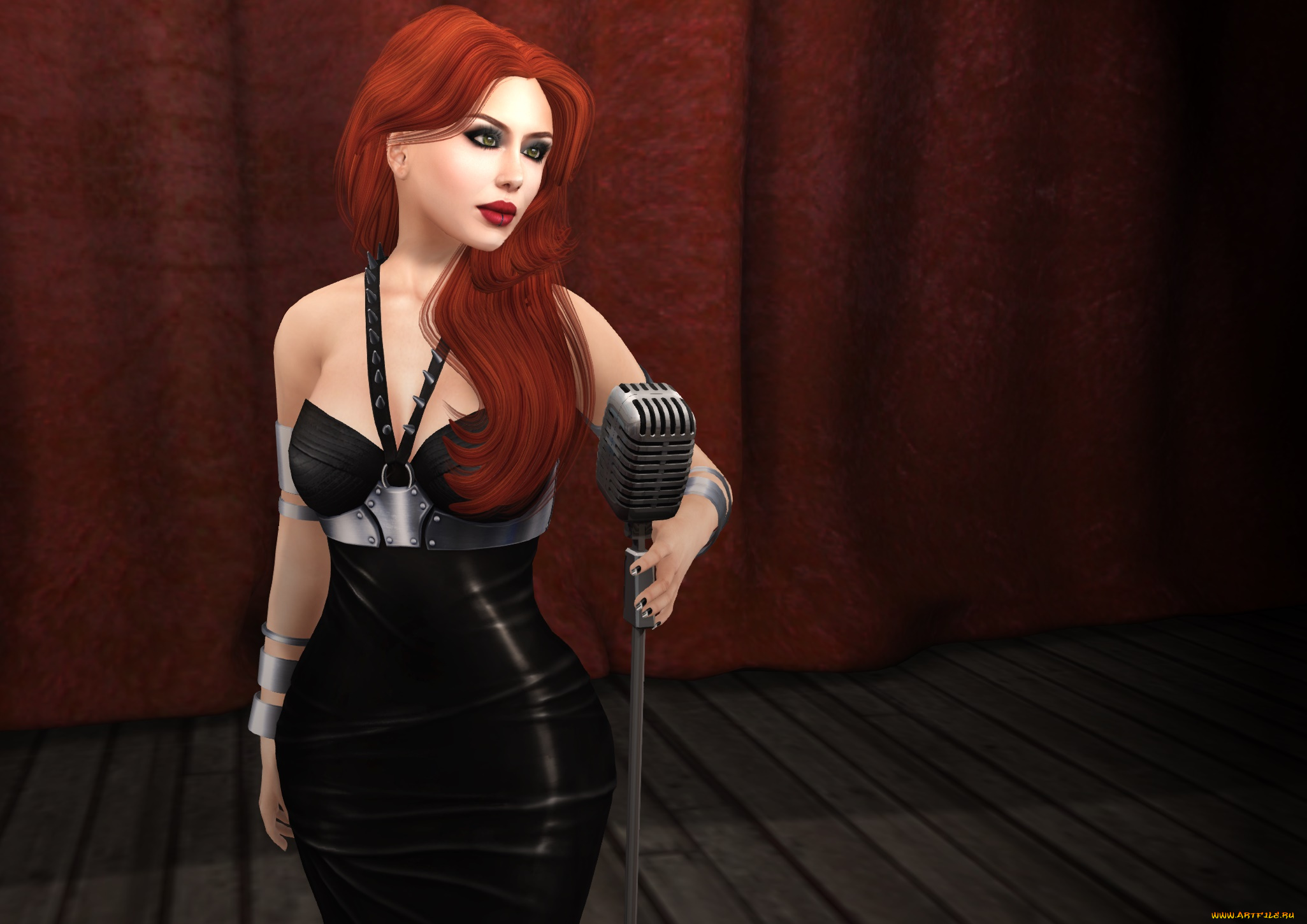 3д, графика, люди, , people, девушка, взгляд, фон, рыжая