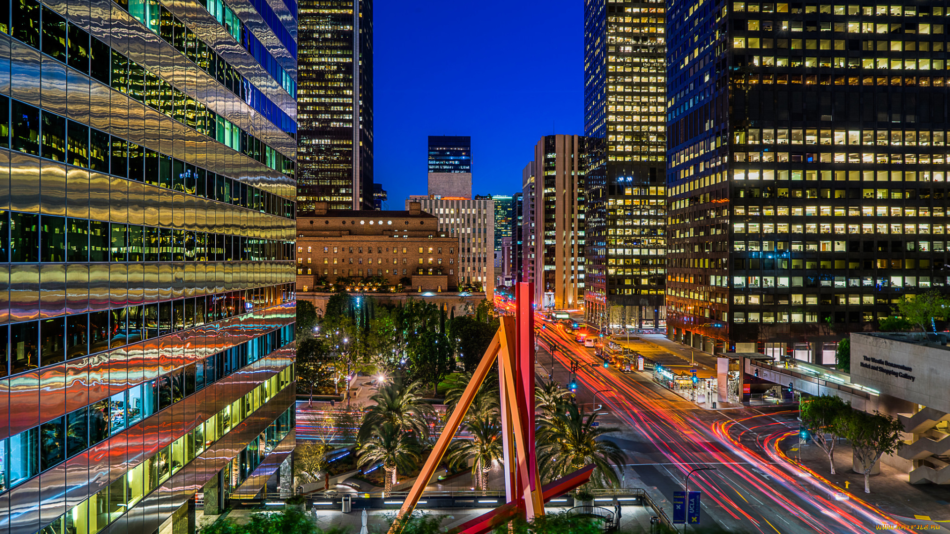 bonaventure, hotel, города, лос-анджелес, , сша, огни, ночь