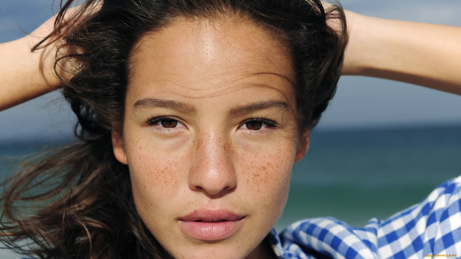 девушки, -unsort, , лица, , портреты, лицо, брюнетка, модель, конопушки, девушка, портрет