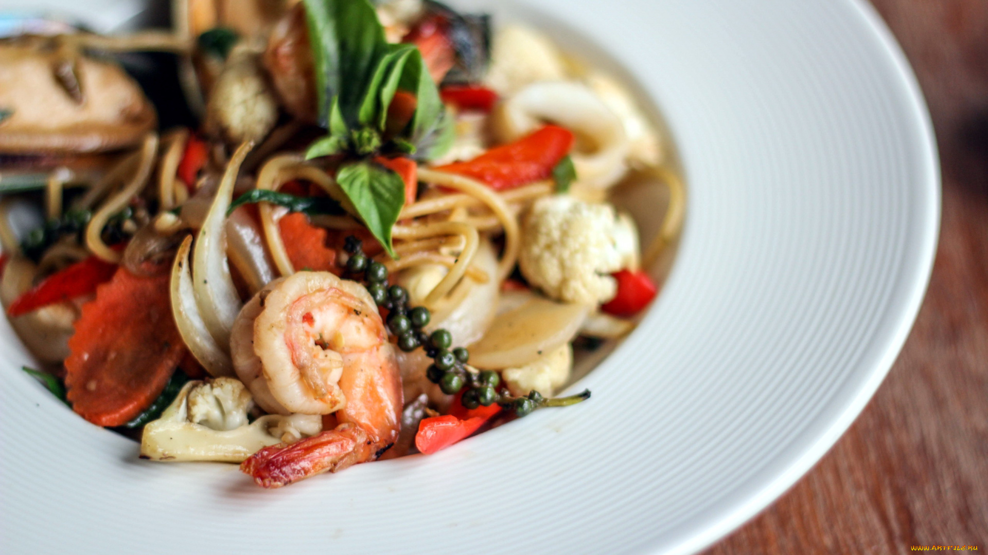 еда, салаты, , закуски, креветка, рыбный, салат, базилик